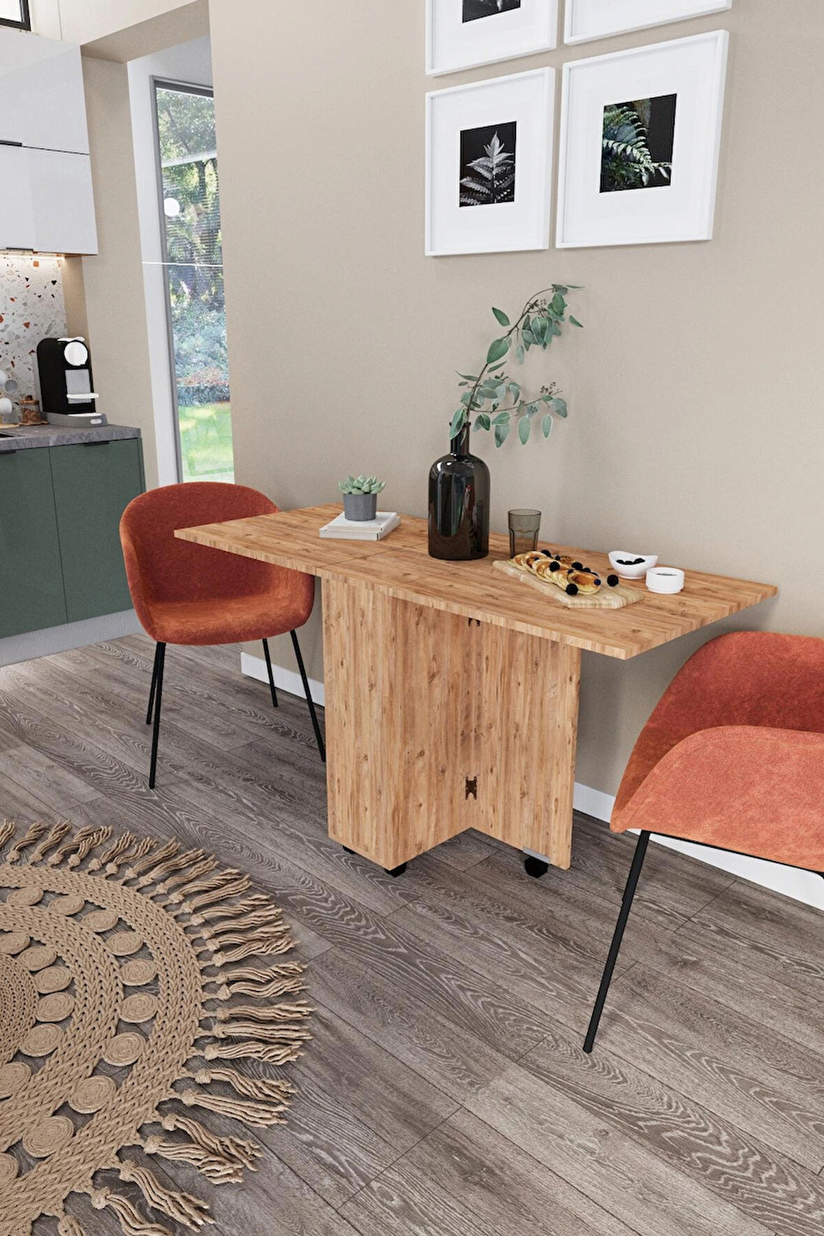 DF01110AC Pratik Katlanır Masa Mutfak ve Yemek Masası