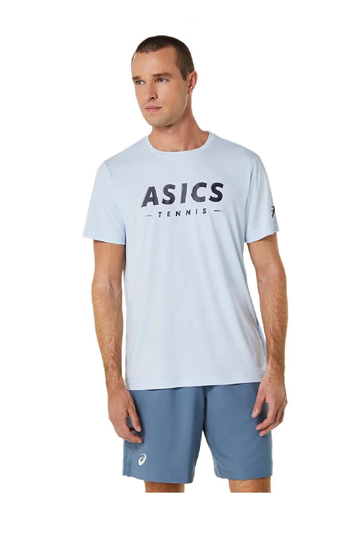 Asics Court Tennis Graphic Tee Erkek Açık Mavi Tenis Tişört