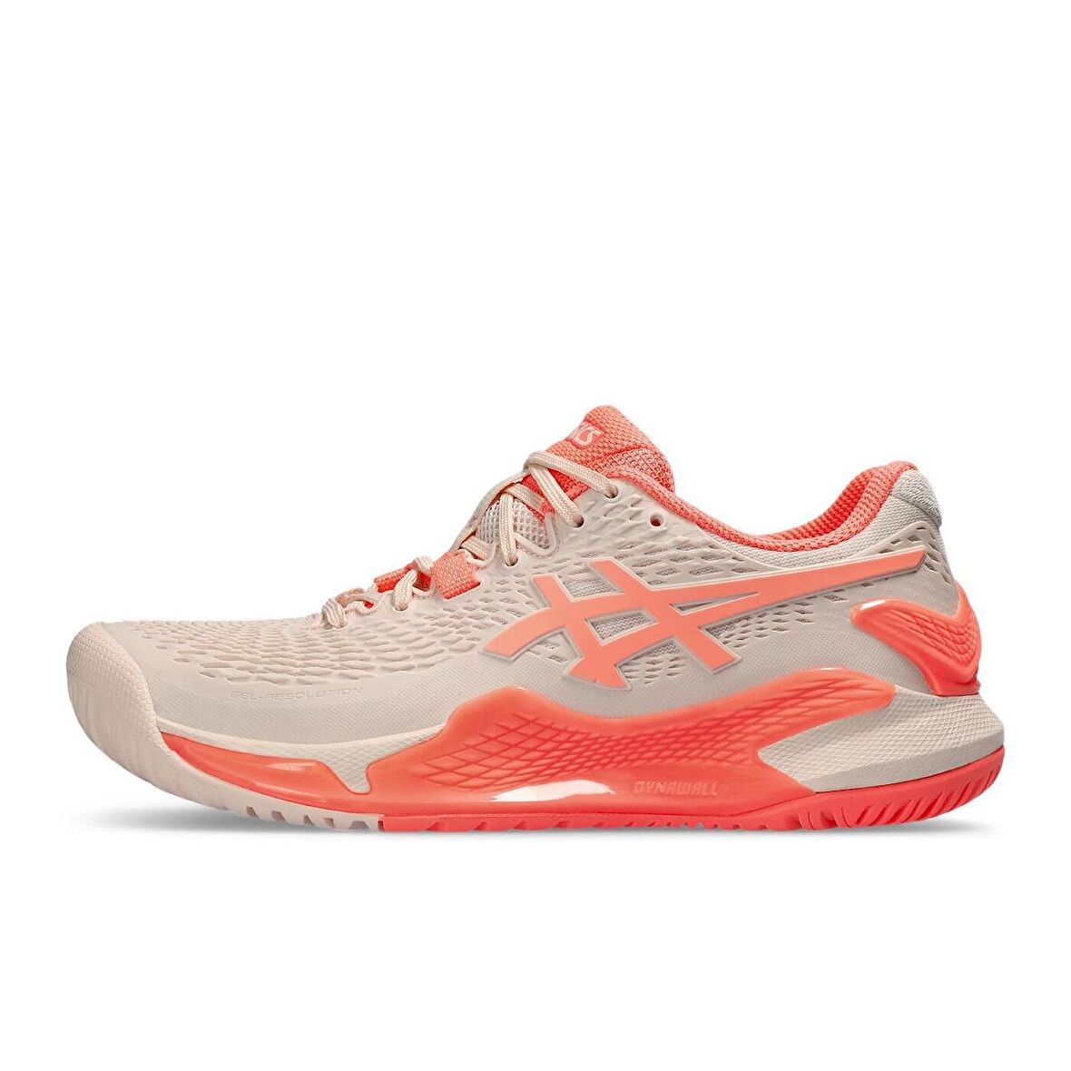 Asics Gel-Resolution 9 Krem/Mercan Kadın Tenis Ayakkabısı