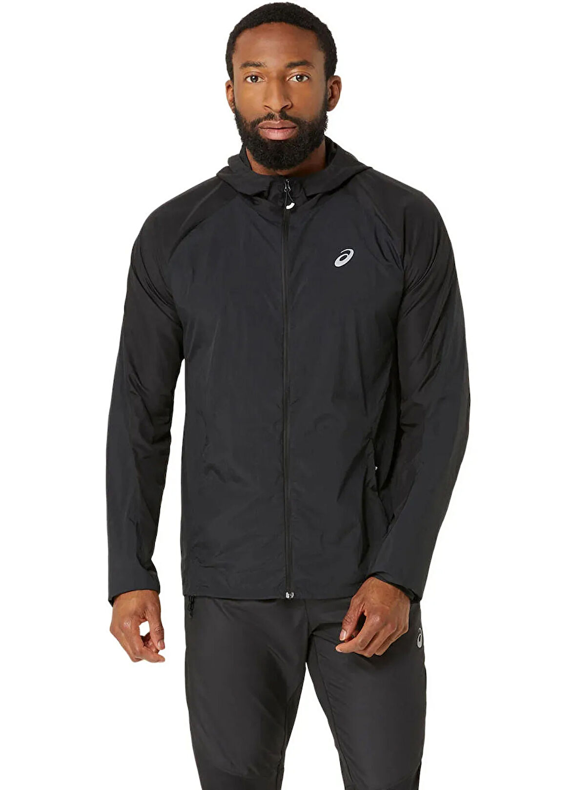 2011D084-001 ROAD PACKABLE JACKET Siyah Erkek Kapüşon Yaka Normal Kalıp  Rüzgarlık