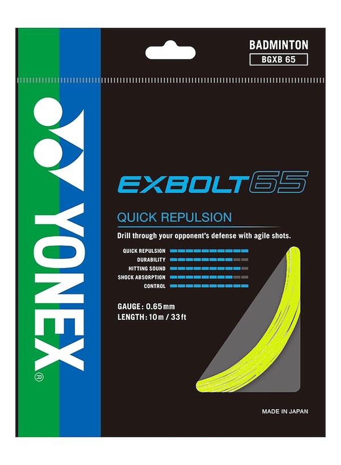 YONEX EXBOLT-65 BADMİNTON KORDAJI SARI (10m)