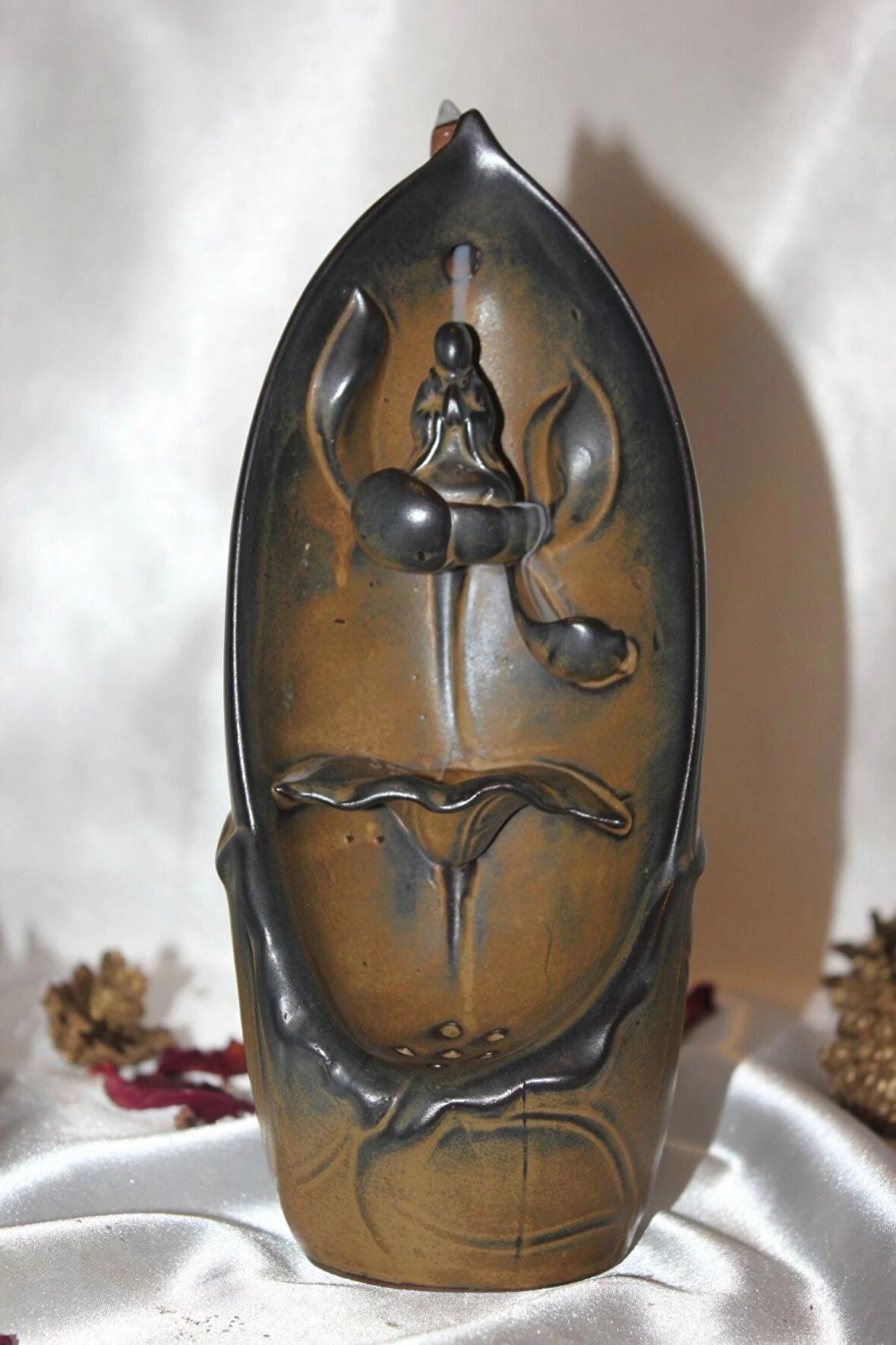 Budha Geri Akış Tütsülük Buda Ters Akış Tütsü Seramik Feng Sui