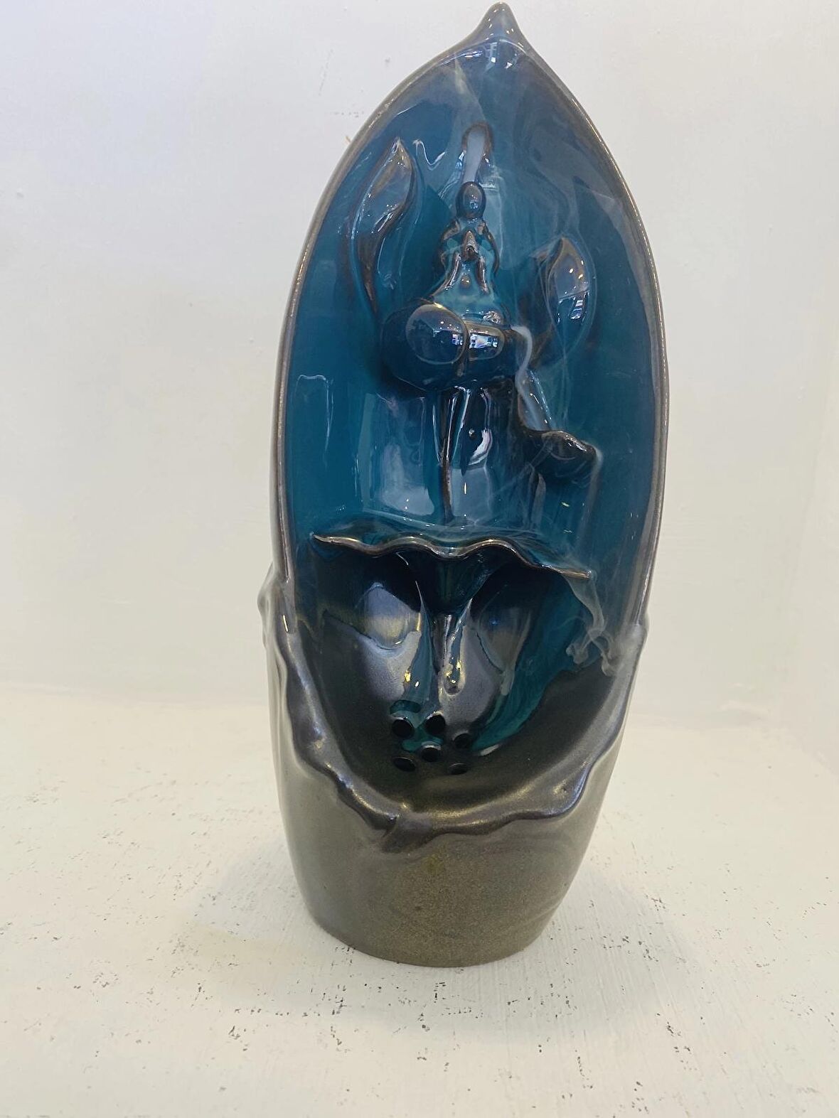 budha geri akış tütsülük buda ters akış tütsü seramik feng sui