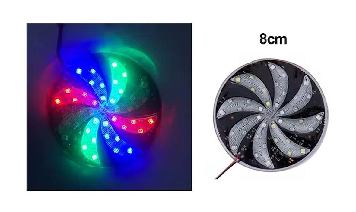 Bisiklet Led Işık 7 Renk 8 cm