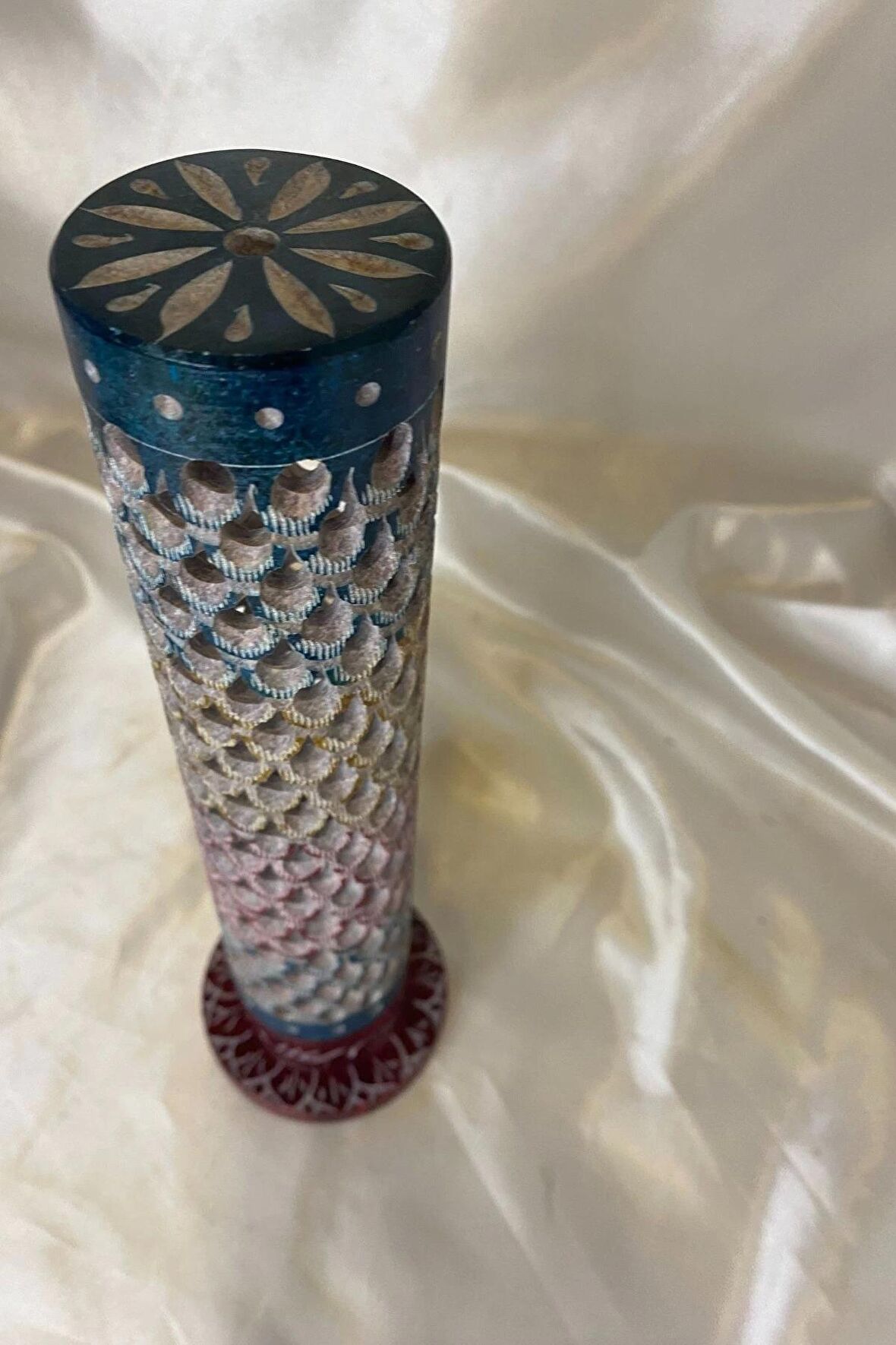 Yedi Çakra 7 Çakra Hand Made El İşi Feng Shui Ejderha Yılı Doğal Obsidyen Taşı Çubuk Konik Tütsülük kule