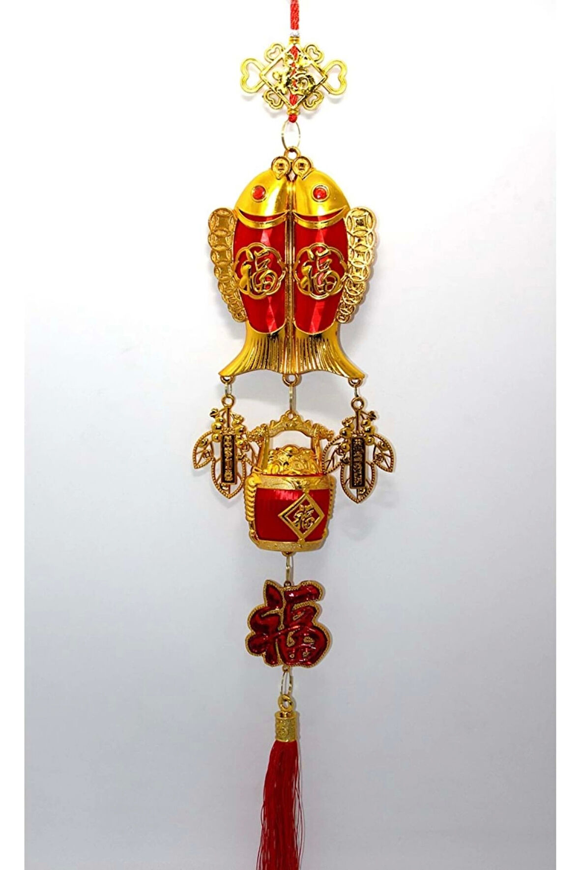 Feng Shui Ejderha Yılı Abajur Budha Buda Sokak Süsü Çin Feneri Japon Feneri Tak Koruyucu Çift Balık