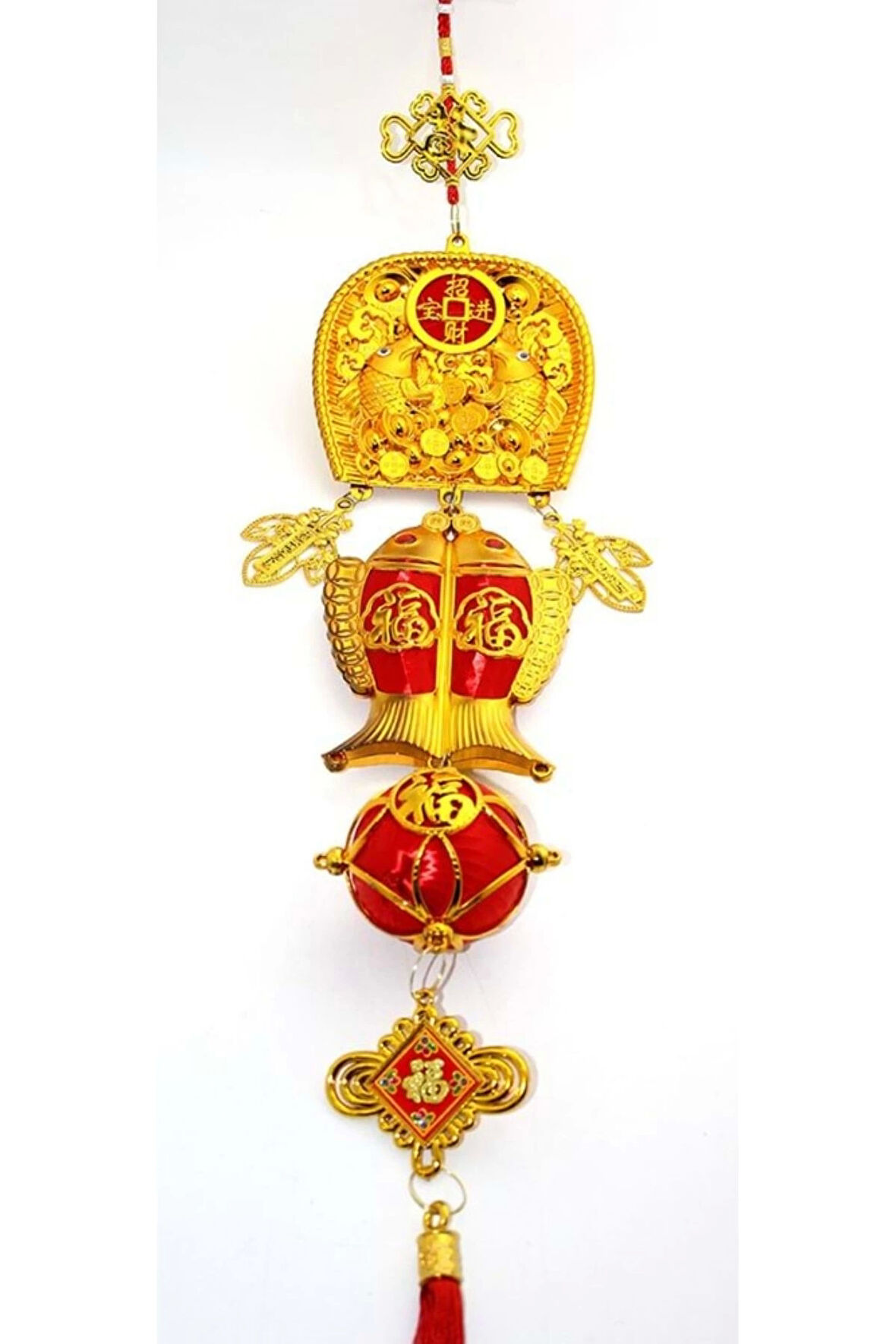 Feng Shui Ejderha Yılı Abajur Budha Buda Sokak Süsü Çin Feneri Japon Feneri Tak Koruyucu Ejderha Dragon Pagoda Çift Balık Kalp