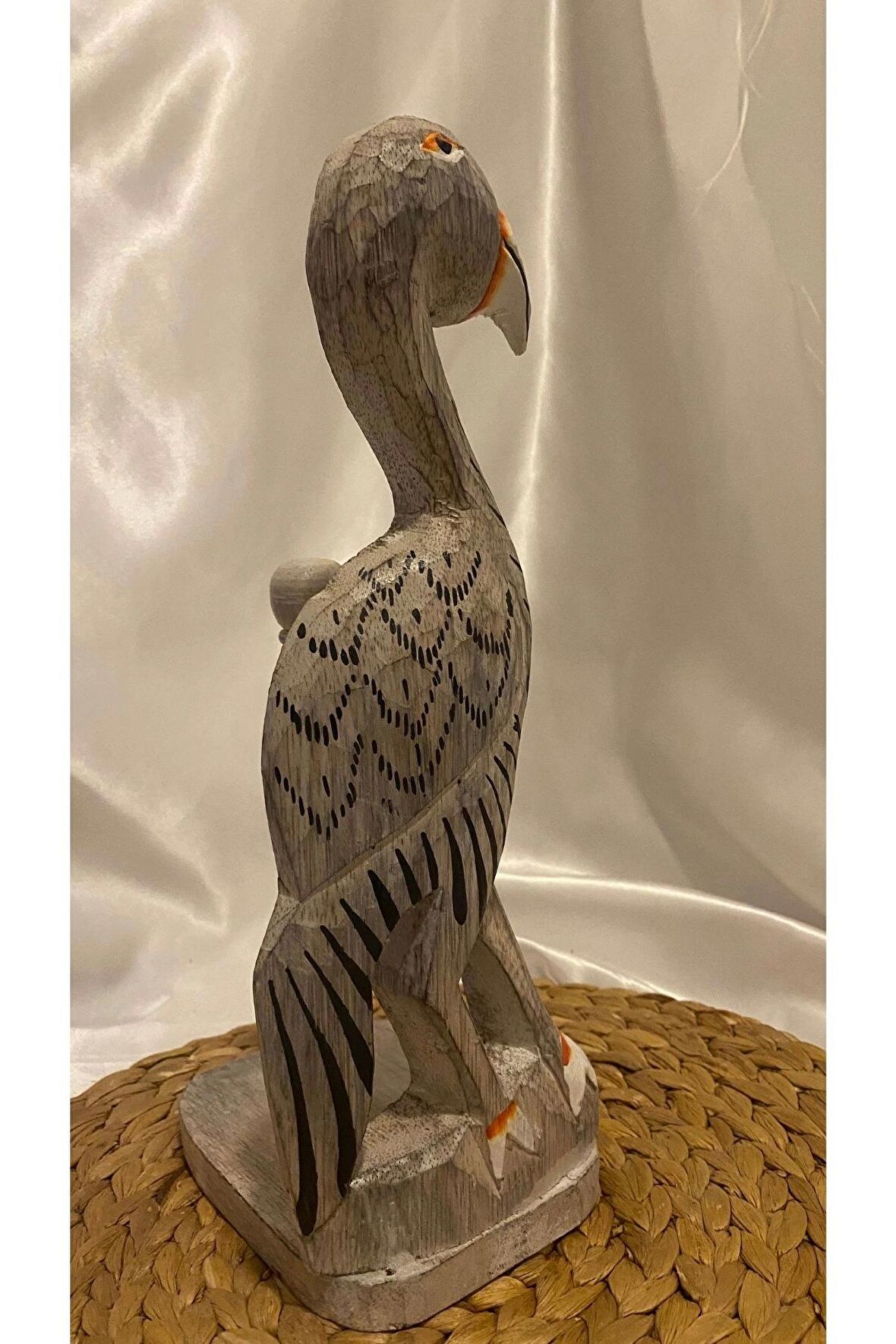 Peçetelik Kağıt Havluluk Filamingo Kuş Figürlü Açık Gri