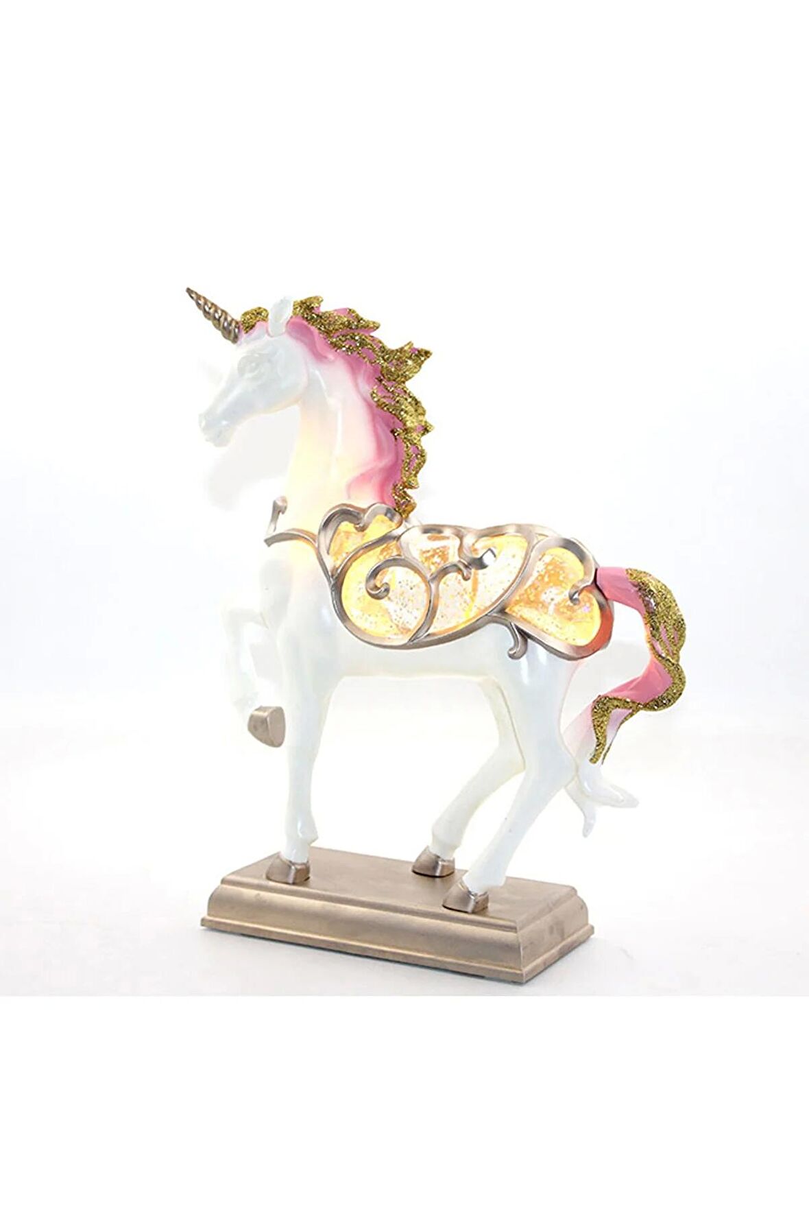 Yılbaşı Noel Unikorn Tasarımlı Kar Küresi Anime Karakter Işık Müzik Yeniyıl