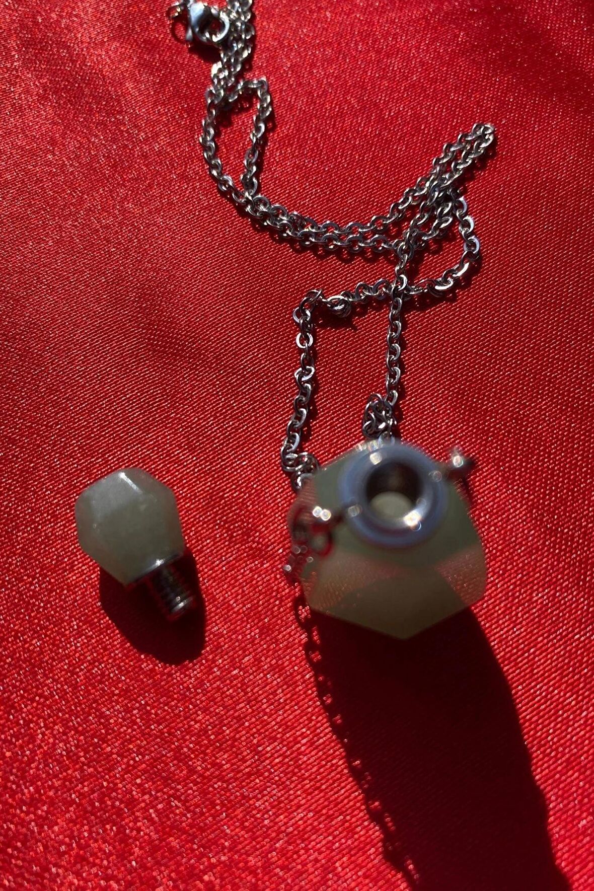 Kolye Doğal Taş  Parfüm Şişe Kolye Avanturin