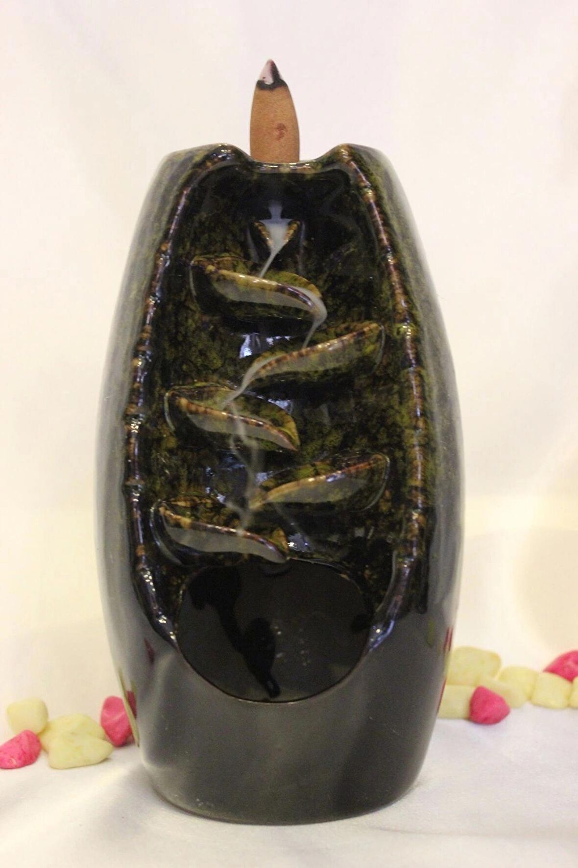 Geri Akış Tütsülük Ters Akış Tütsü Seramik Feng Şui Yeşil