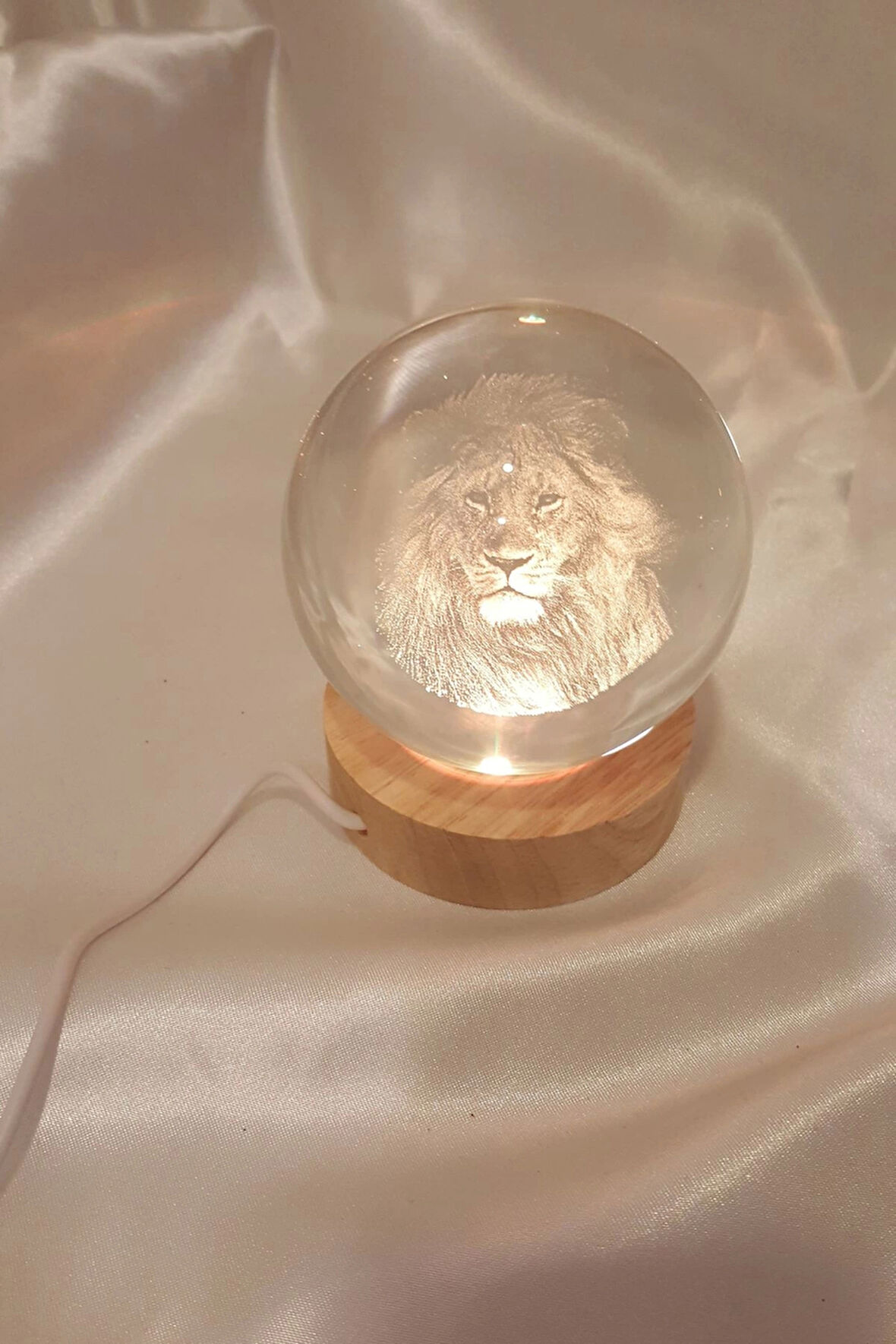 Aslan Cim Bom Galata Saray 3D Led Işık Cam Küre çok Renk Gece Lambası Mega Boy
