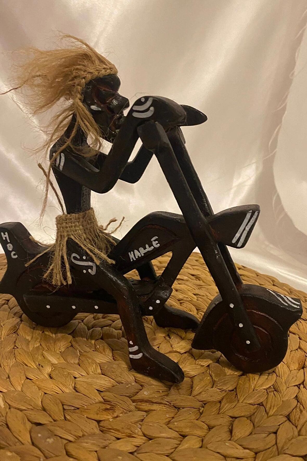 Ahşap Primitif Yamyam Yerli Aborjin İnka Motorlu Harley El İşi Hand Made