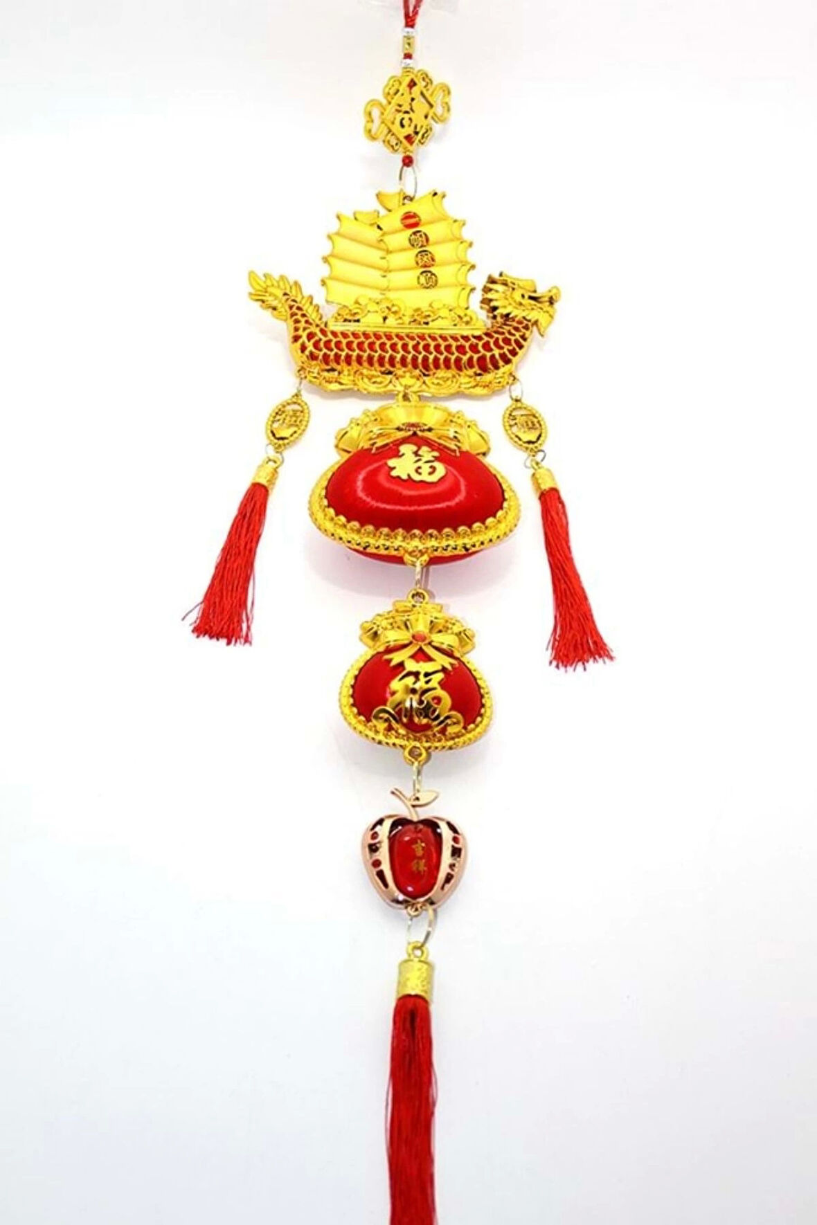 Feng Shui Ejderha Yılı Abajur Budha Buda Sokak Süsü Çin Feneri Japon Feneri Tak Koruyucu Ejderha Dragon PagodaÇift Balık