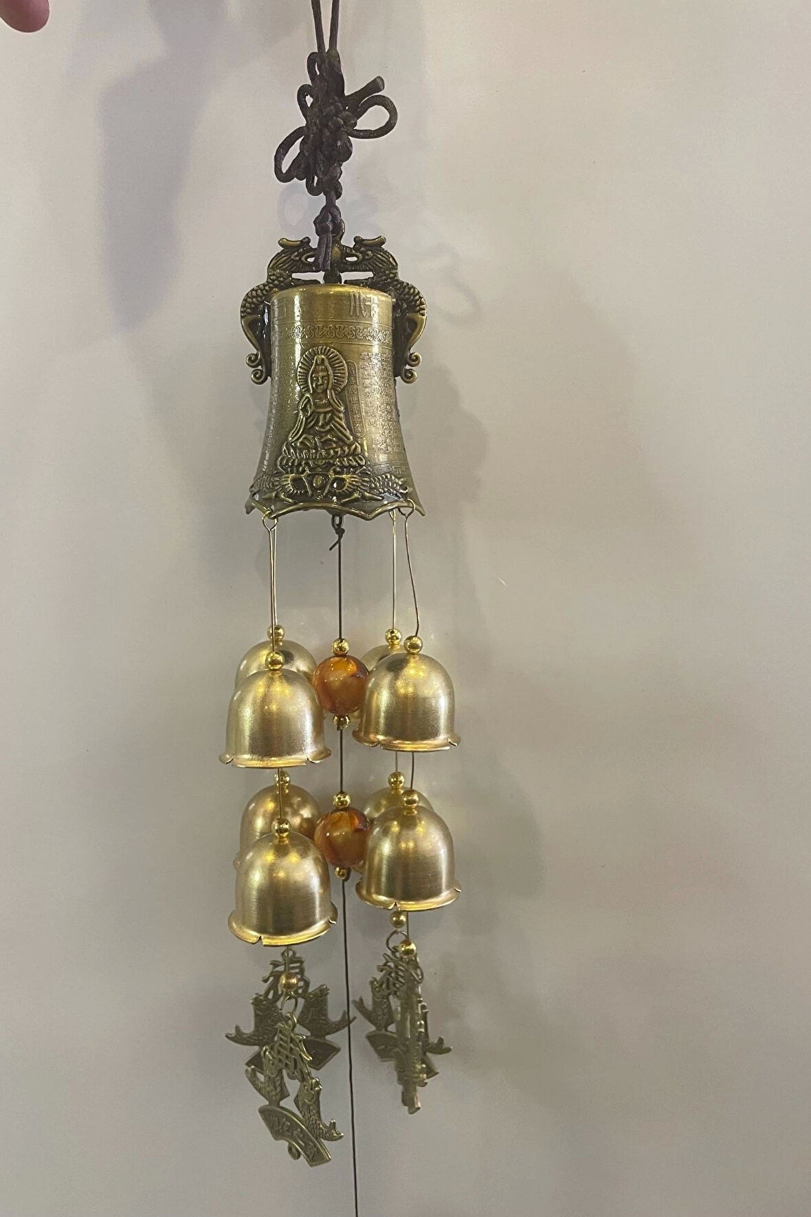Deprem Zili Çanı Duvar Rüzgar Çanı Zili Feng Shui Ejderha Yılı Metal Borulu Budha Buda Ejderha Çift BalıkObjeli