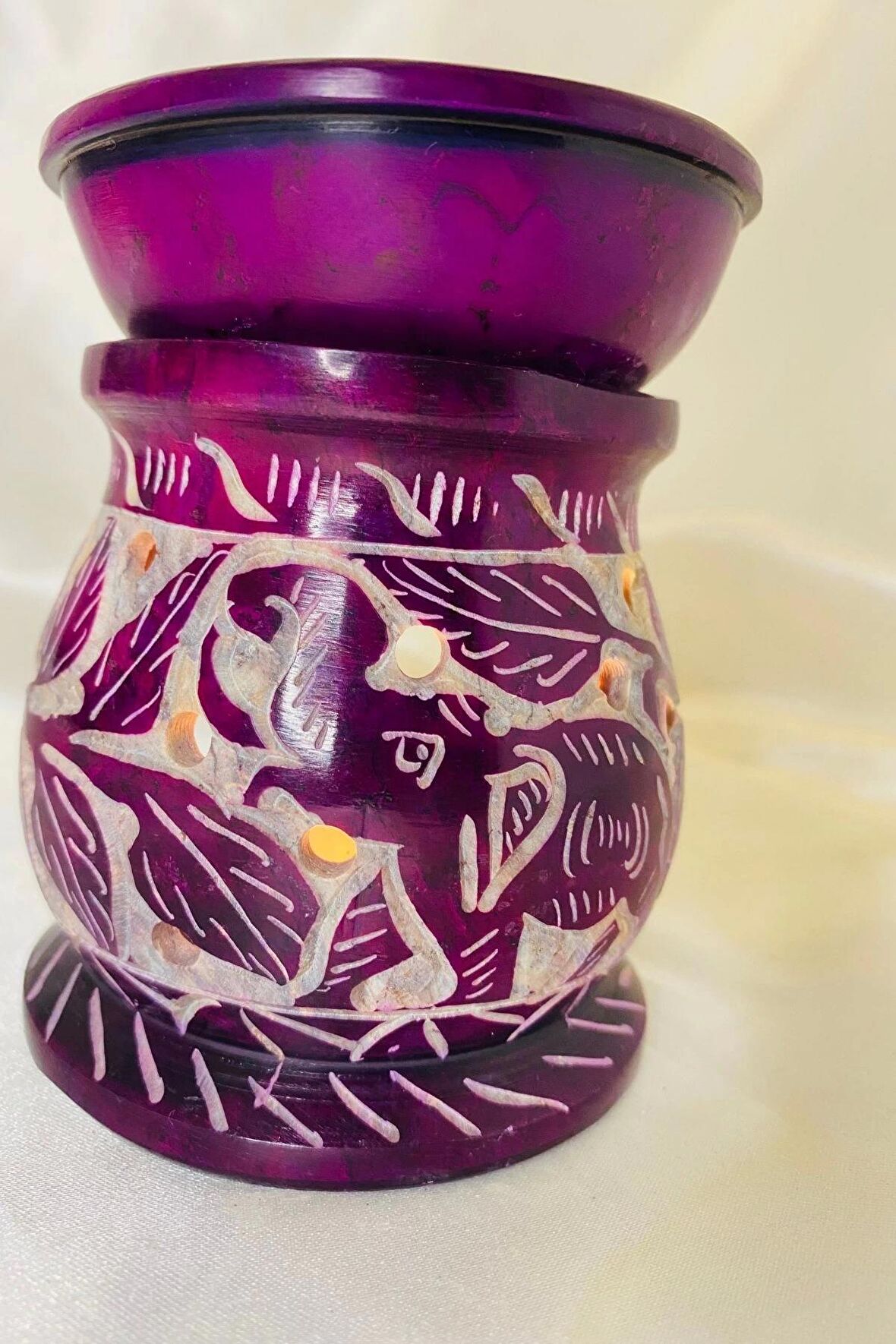 Buhardanlık Obsidye taşı El İşi Feng Shui Fil sembolü Buhurdanlık