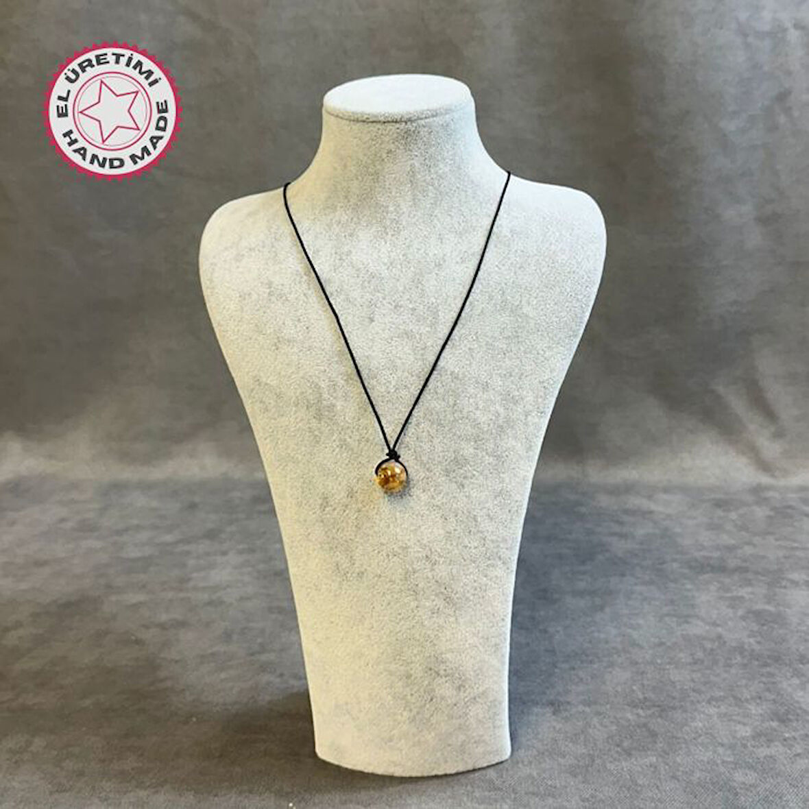 Uretti - Tuğba 6667 9353 El Yapımı Sitrin Doğal Taş Kolye