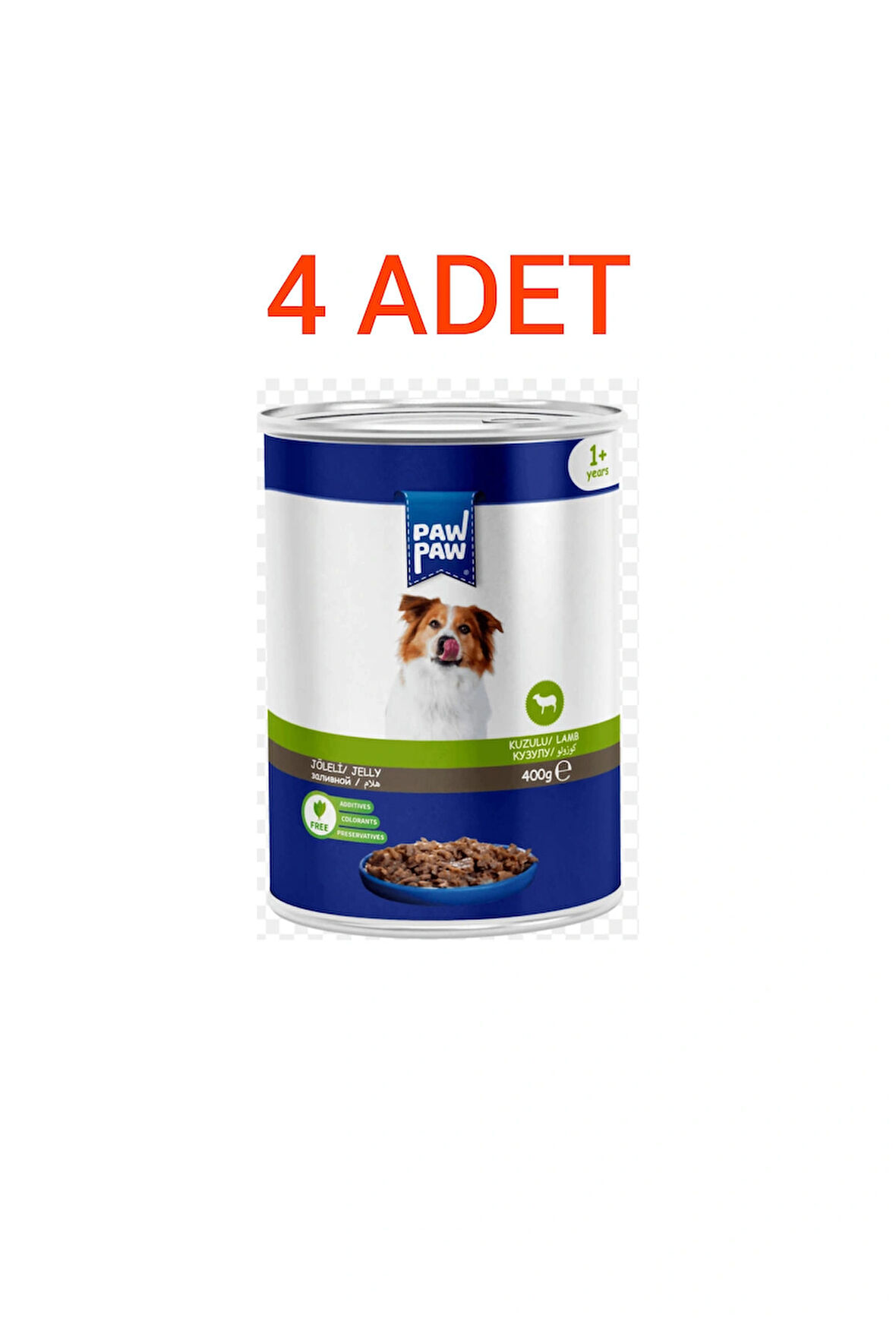 PAW PAW KUZU ETLİ KÖPEK KONSERVESİ 400GR.X4ADET