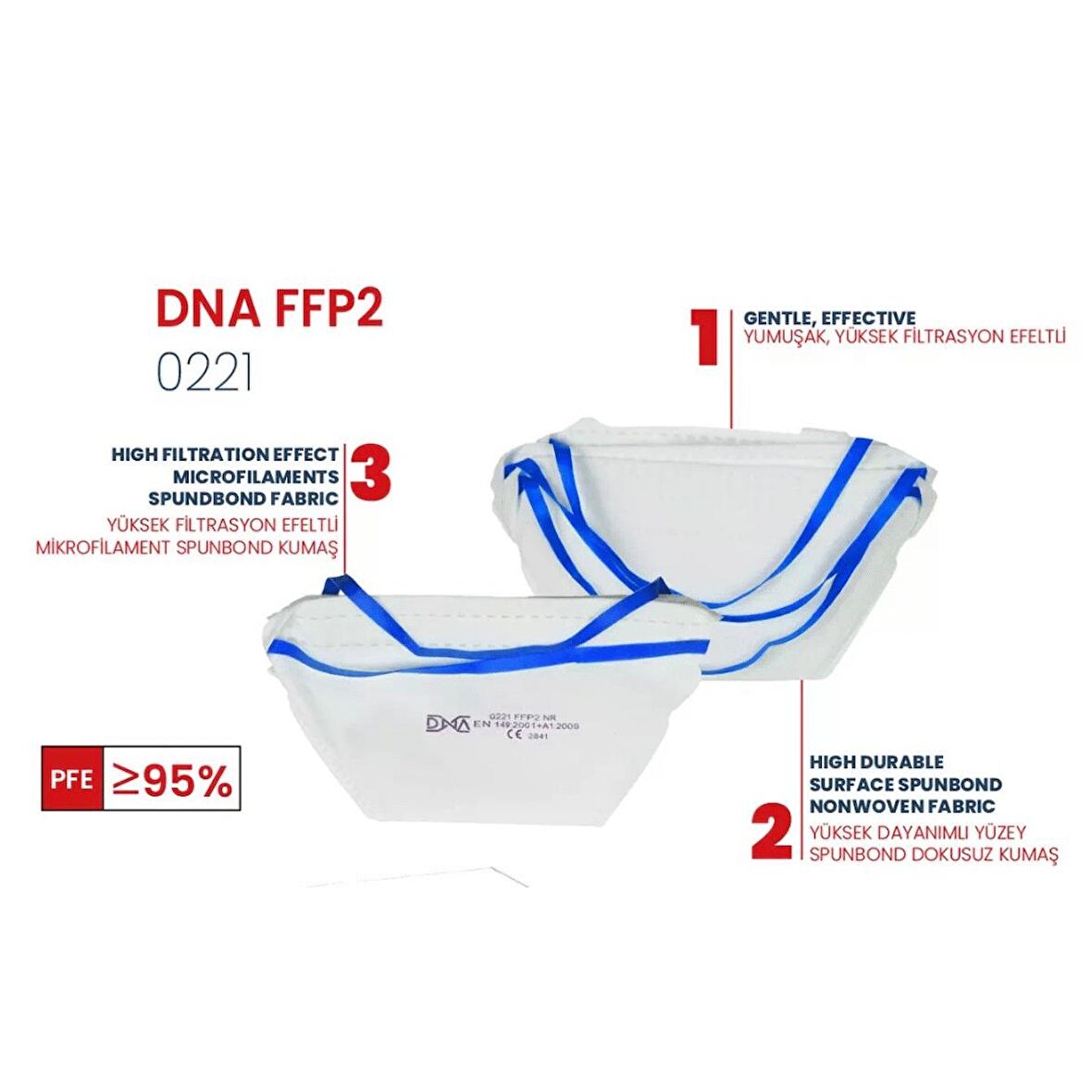 DNA Medical 0221 FFP2 MASKE 10'lu