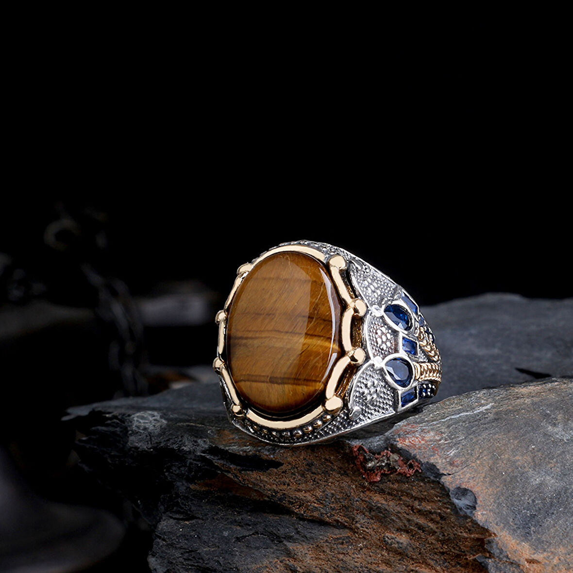 El İşçiliği 925 Ayar Gümüş Erkek Yüzük – Gösterişli ve Şık Tasarım