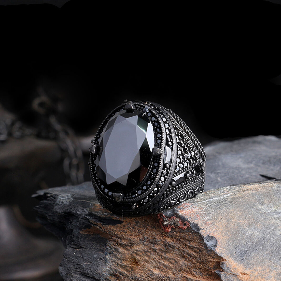 Senin Silver – Zirve 925 | Büyük Taşlı Erkek Gümüş Yüzük