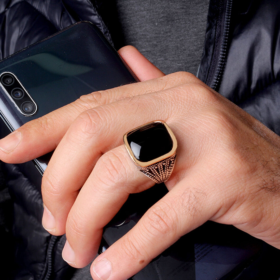 Senin Silver – Derin İz 925 | Sanatsal Dokulu Gümüş Yüzük