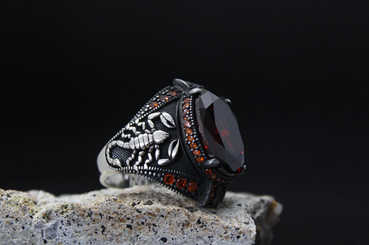 Senin Silver 925 Ayar Erkek Gümüş Yüzük – Akrep İşlemeli Zarif Model