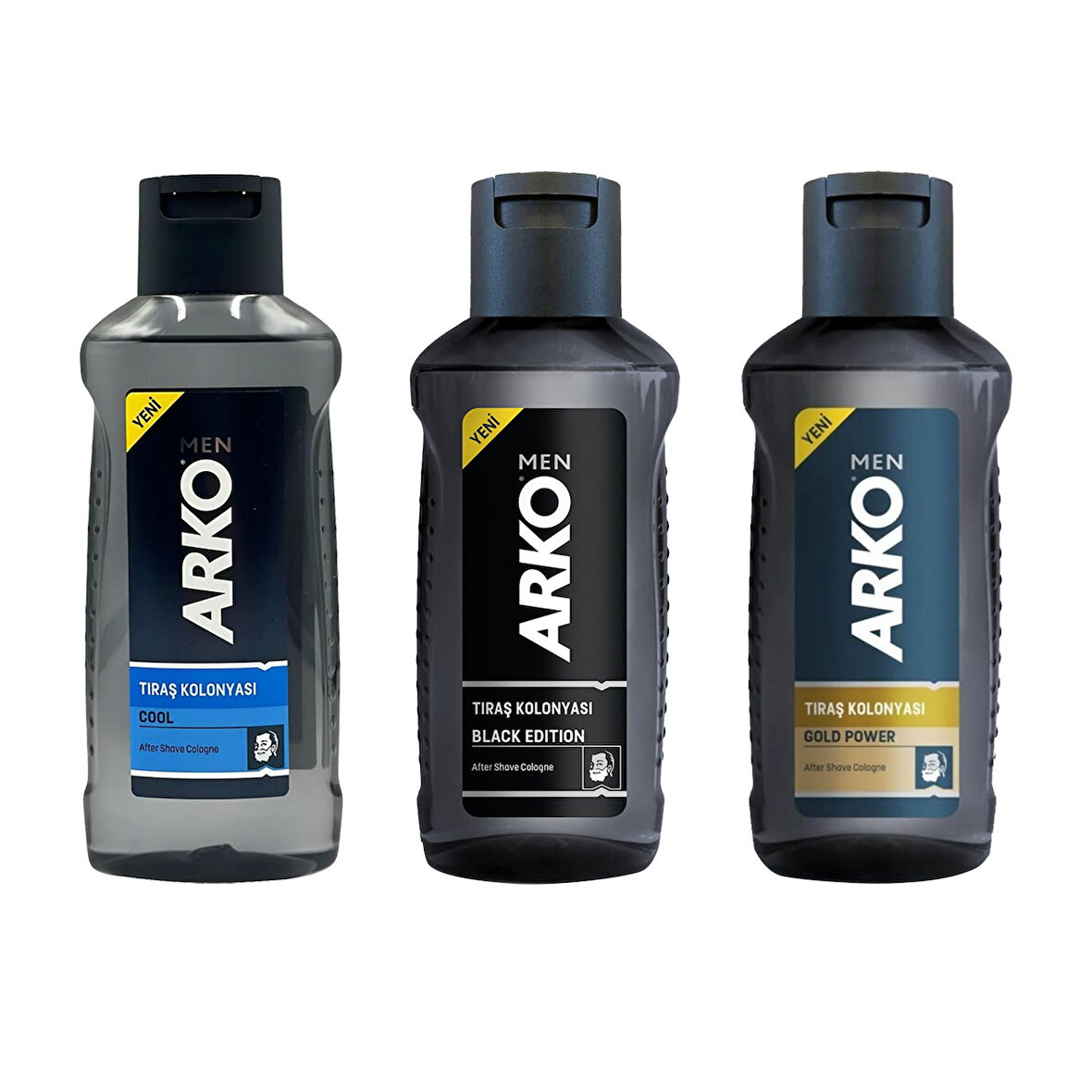 Arko Men Tıraş Kolonyası 255 ml 3 lü Karma Set (Cool-Black-Gold)