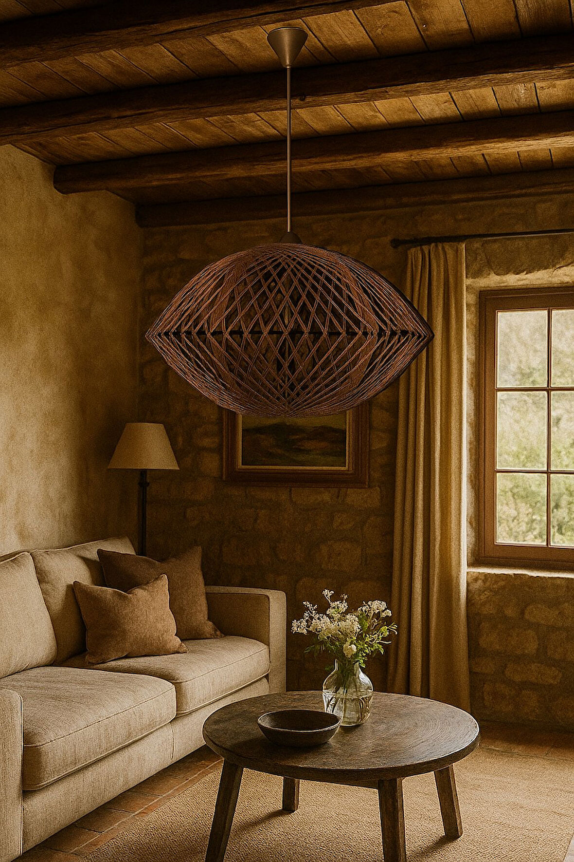 doğal-Bohem,Rustik,Modern,Jüt,Hasır,El Yapımı Sarkıt Avize