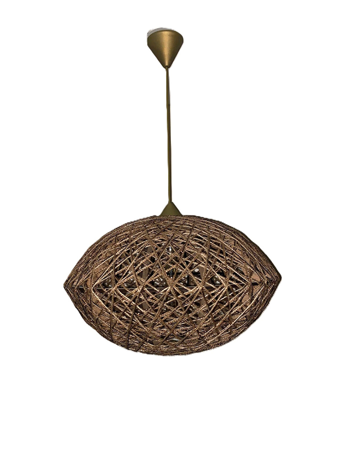 Doğal,El Yapımı-Bohem-Rustik-Modern-Jüt-Hasır Sarkıt Avize