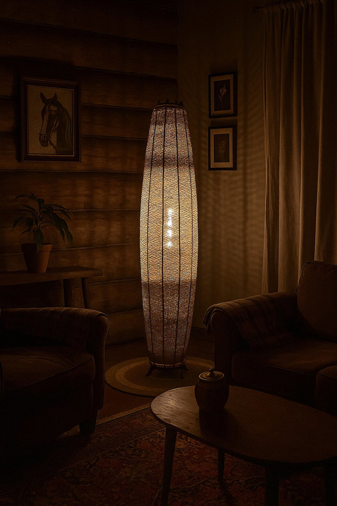 Doğal El Yapımı Lambader Bohem,Ahşap,Modern,Rustik