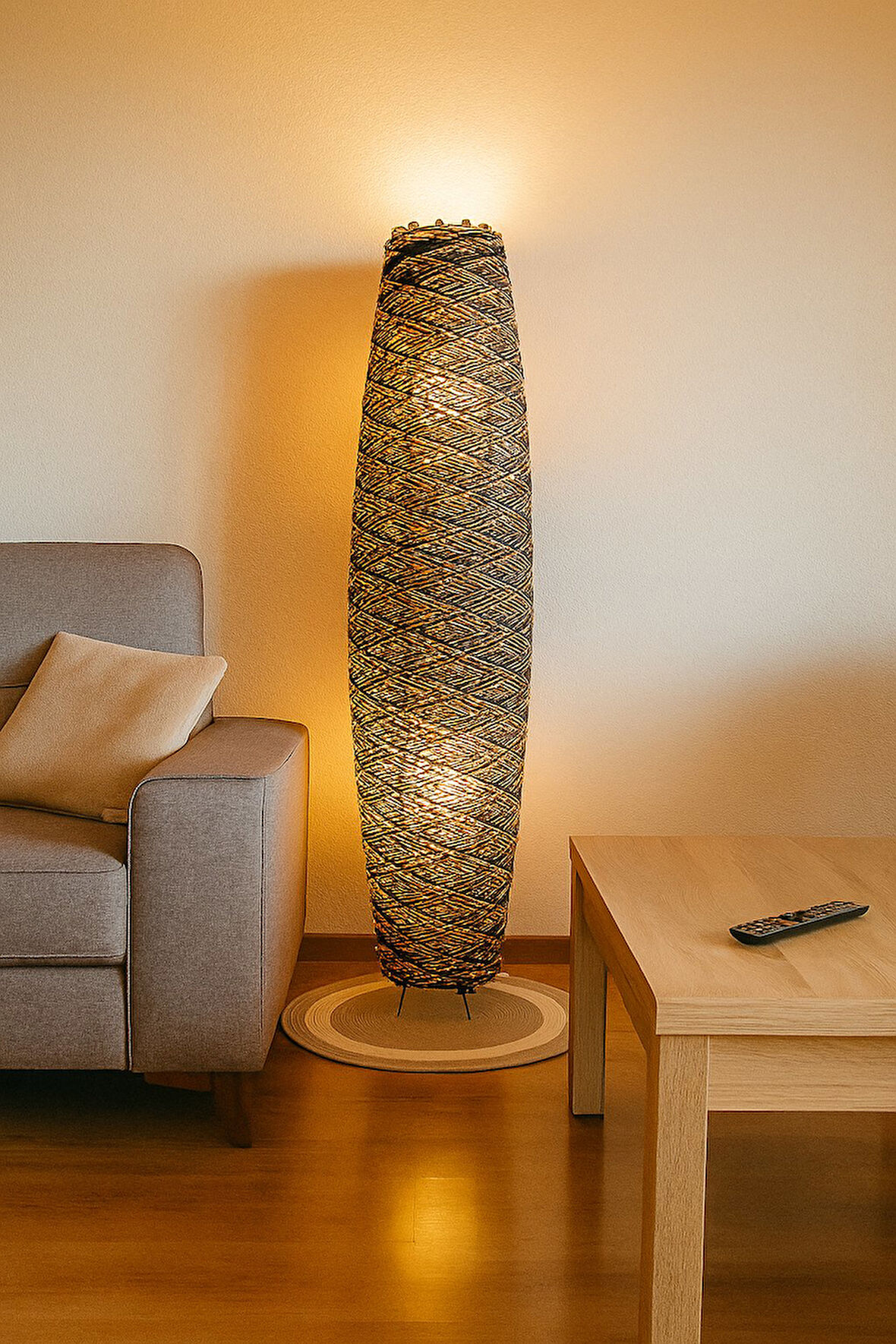 Doğal El Yapımı Lambader Bohem,Ahşap,Modern,Rustik