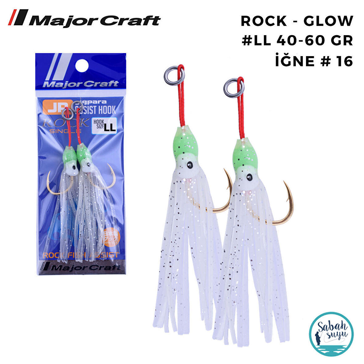 Major Craft Jigpara Tekli Asist İğne Rock #LL 40-60gr Glow (2 Adet)