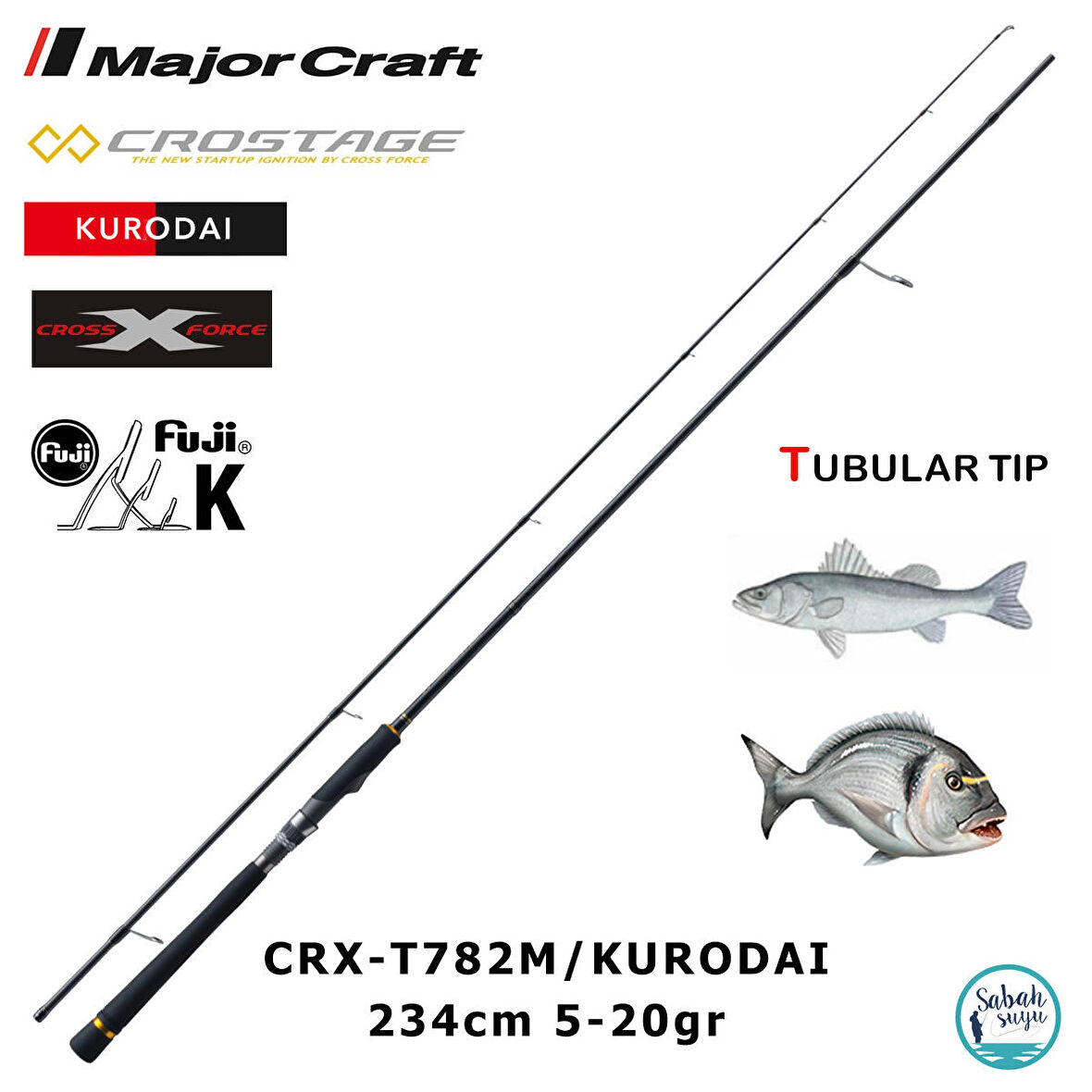 Major Craft Crostage CRX-T782M/Kurodai 234cm 5-20gr (2P) Light Spin Kamış