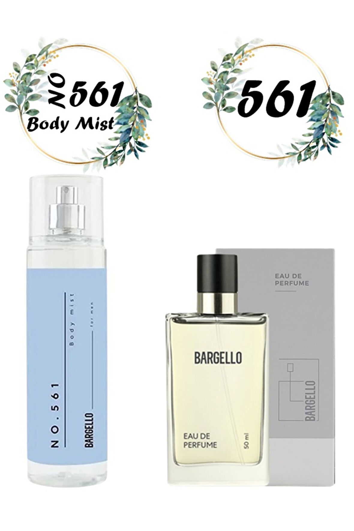 561 Erkek Parfüm Fresh 50 ML EDP + No 561 Erkek Body Mist Vücut Spreyi 210 ML Parfüm Seti