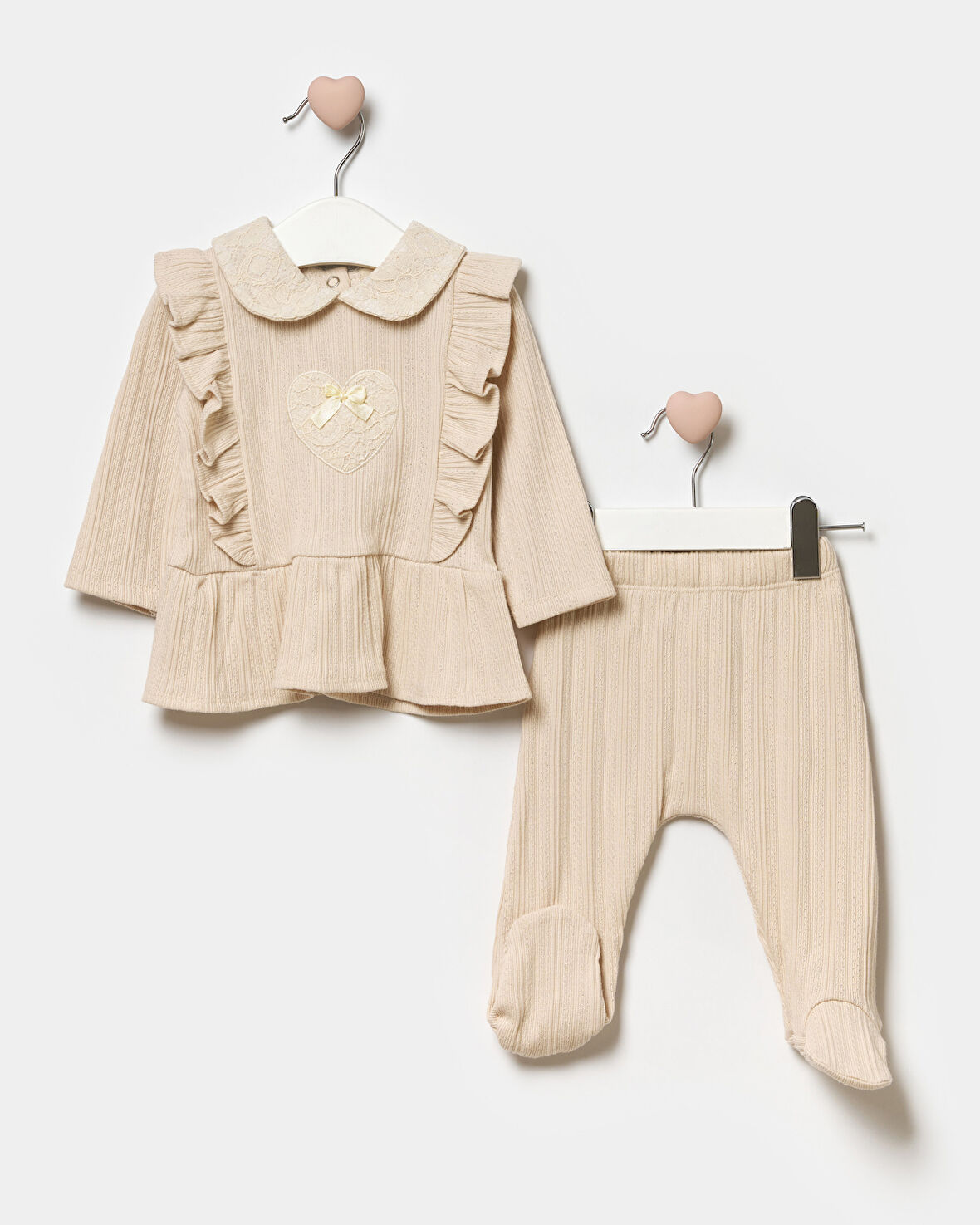 Kız Bebek Patikli Yeni Doğan Pamuklu Alt Üst Takım