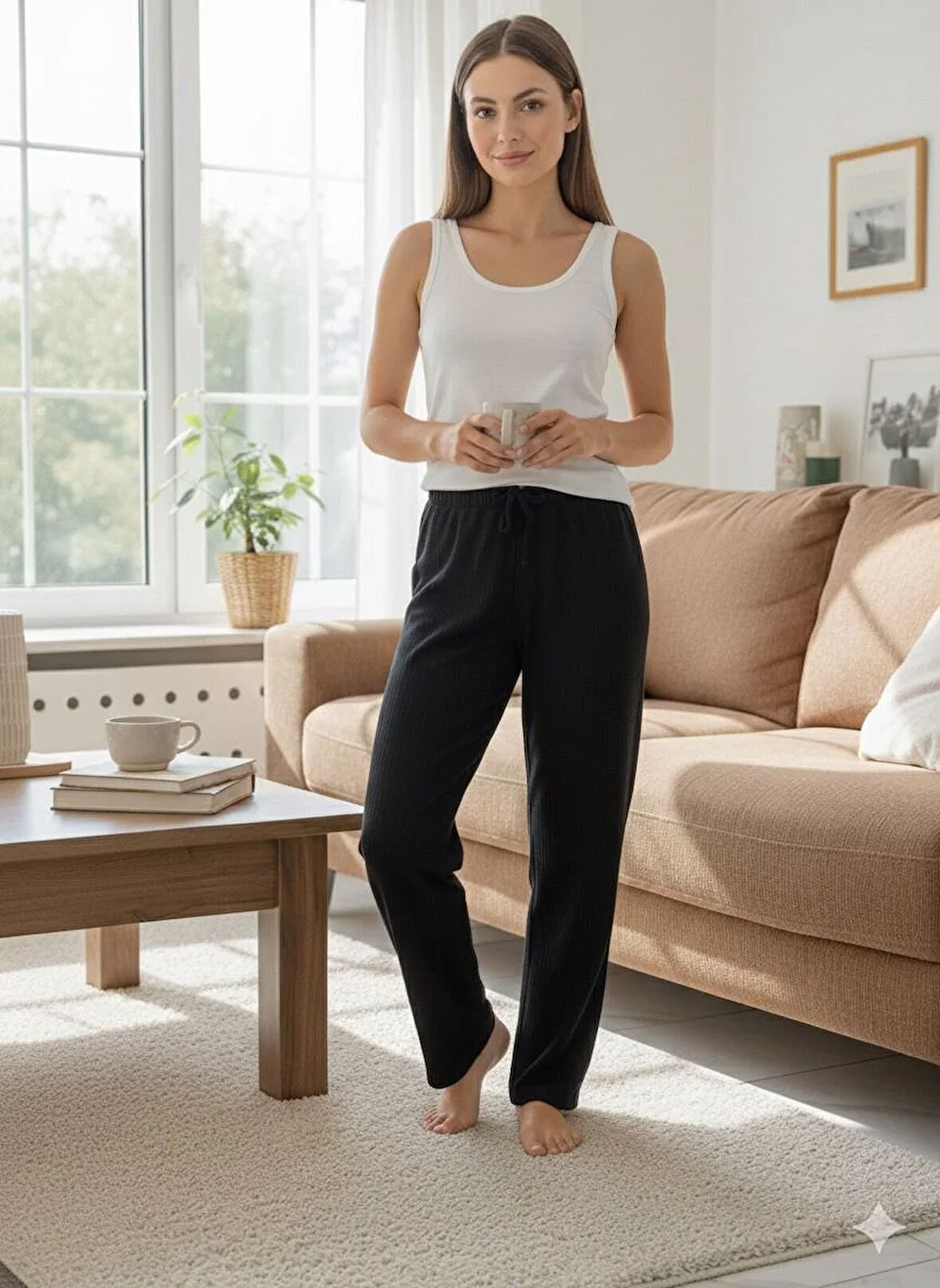 KADIN FİTTİLLİ İNTERLOK PİJAMA ALTI