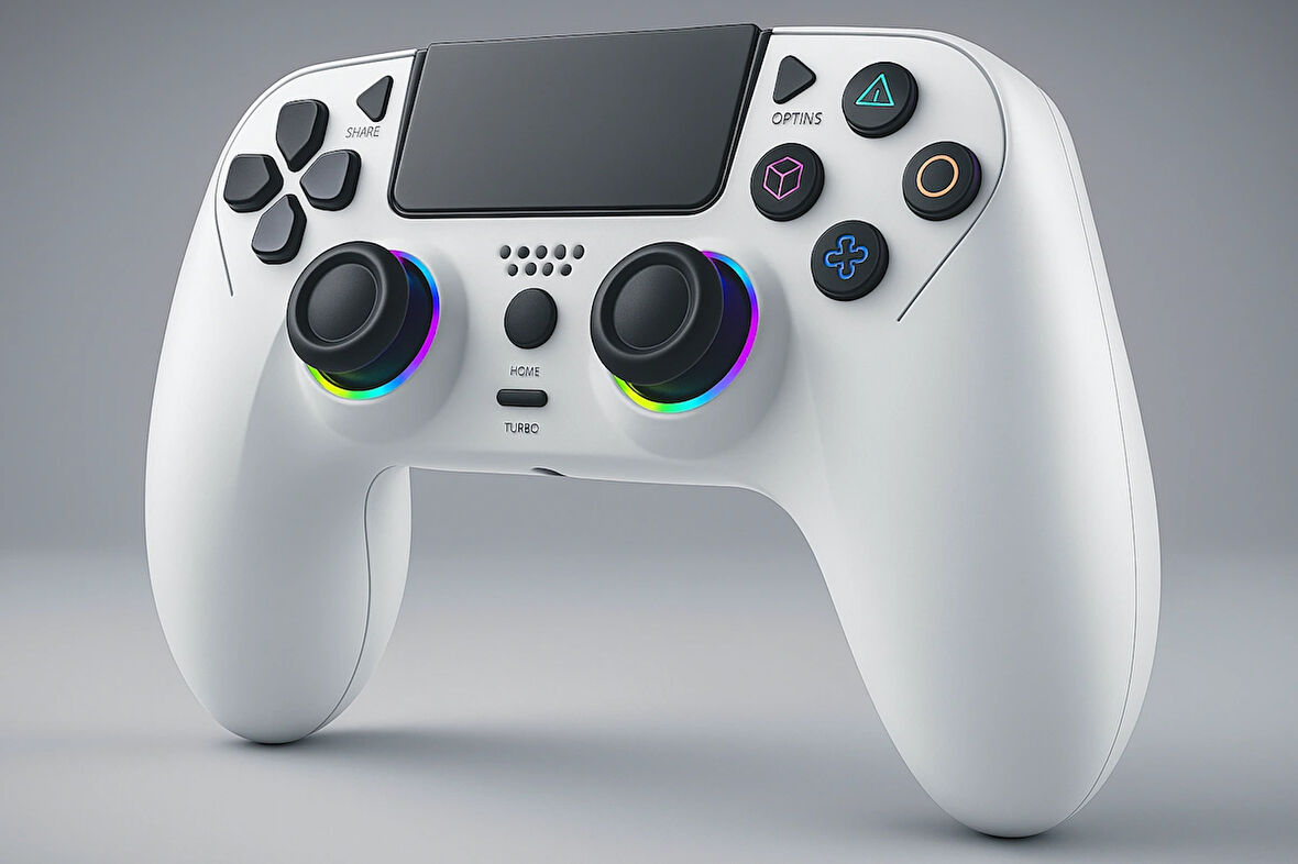 QASUL PS-4 için Kablosuz Kontrol Cihazı Çift Titreşimli RGB LED Gamepad Joystick Yüksek Doğruluk Kontrol