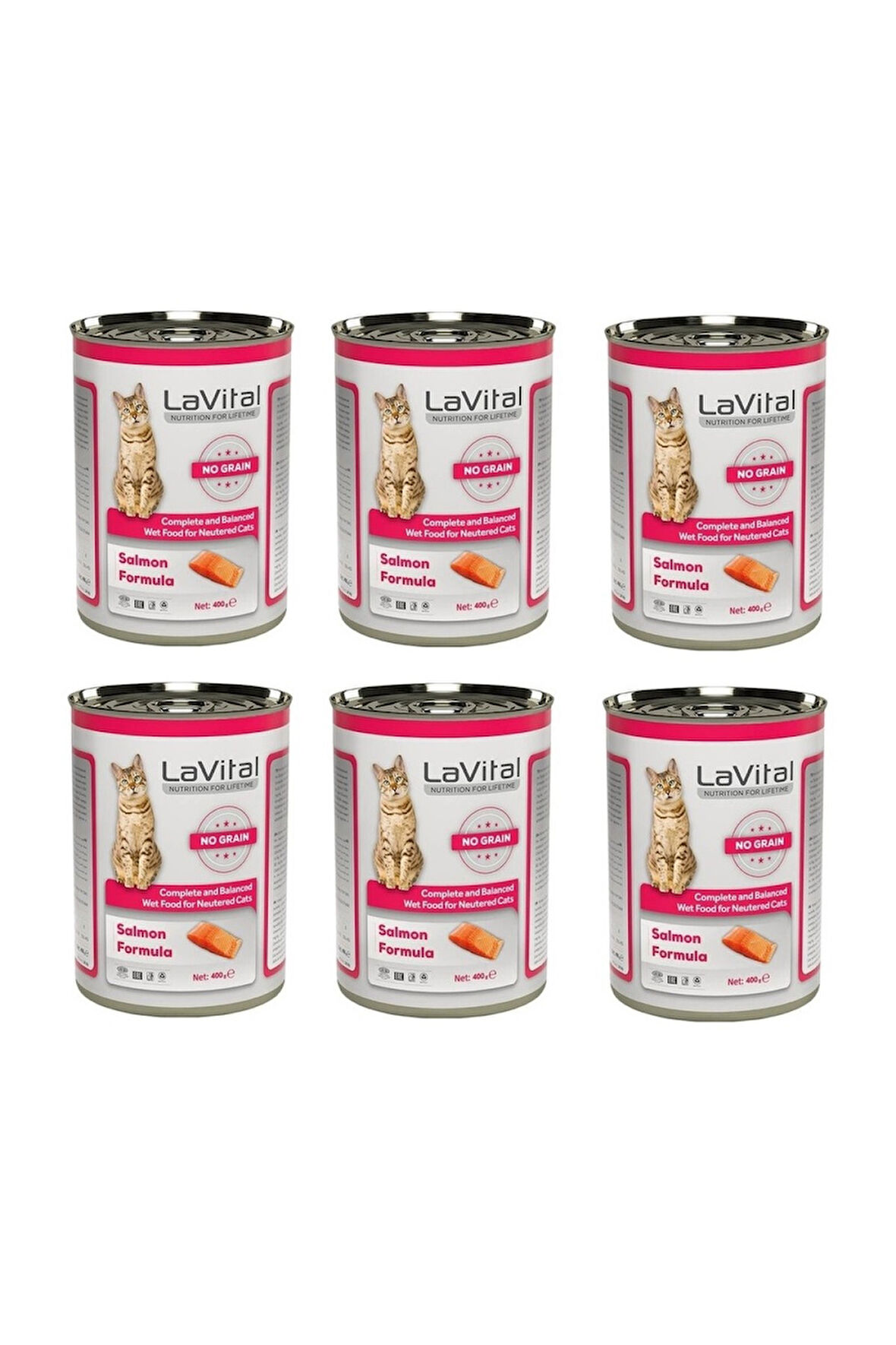 LaVital Sterilesed Tahılsız Somonlu Kısırlaştırılmış Kedi Konservesi 400 Gr. X 6 Adet