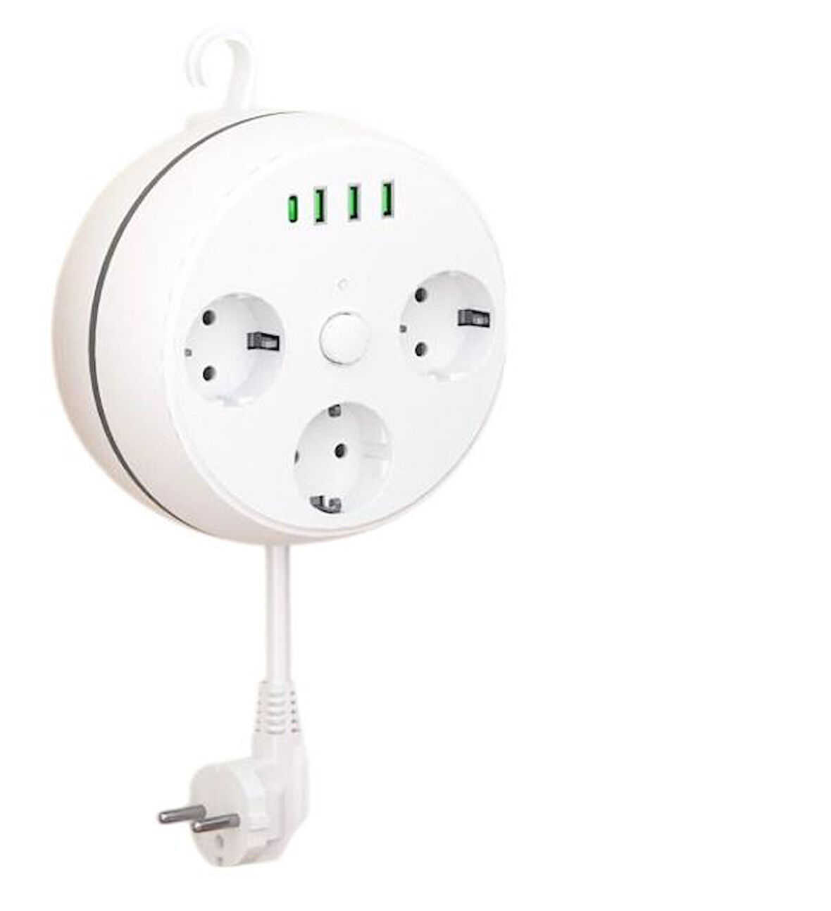 VEA VE-26583 3'LÜ 1.5 METRE KABLOLU 3 USB + TYPE-C GİRİŞLİ AKIM KORUMALI GRUP PRİZ