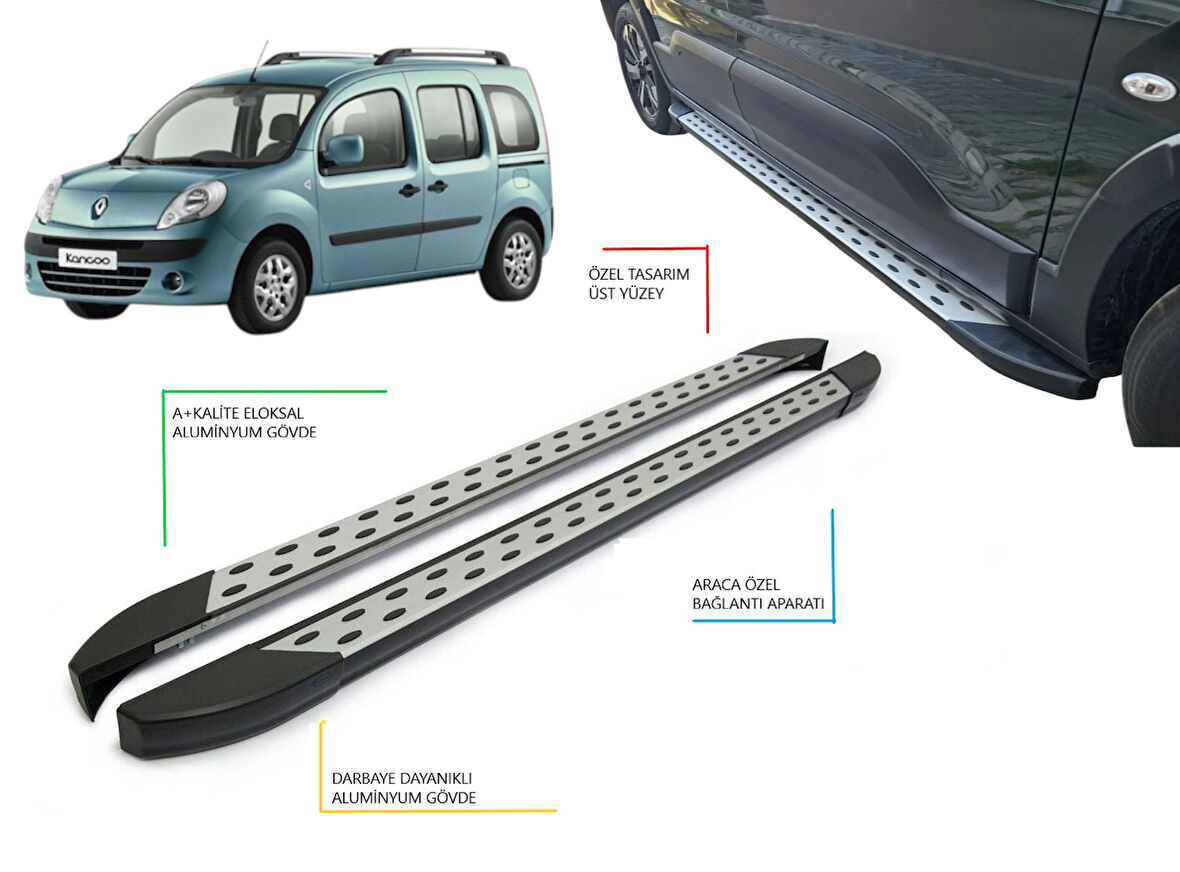 KANGOO KISA ŞASE NOKTALI YAN BASAMAK 2008 2009 2010 2011 2012 2013 2014 2015 2016 2017 2018 2019 2020 