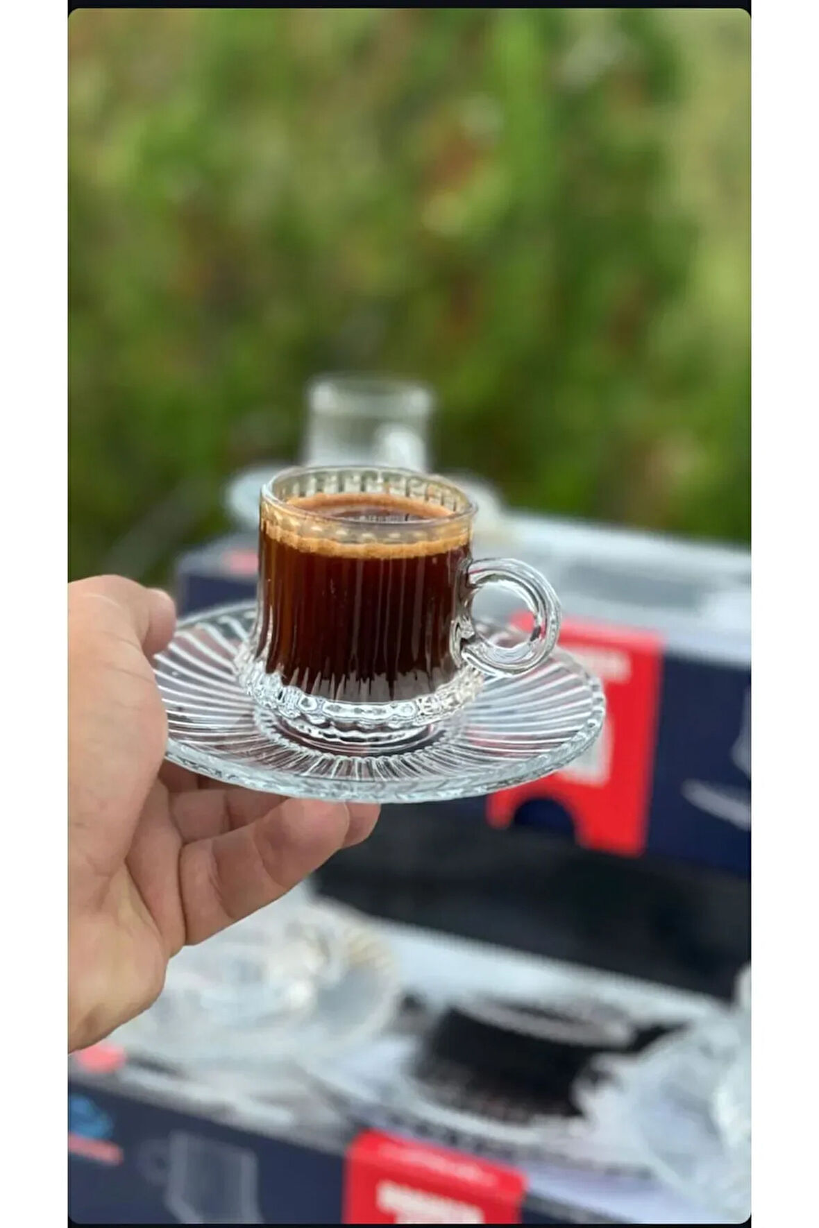 6 Kişilik 12 Prç Cam Türk Kahve Fincanı