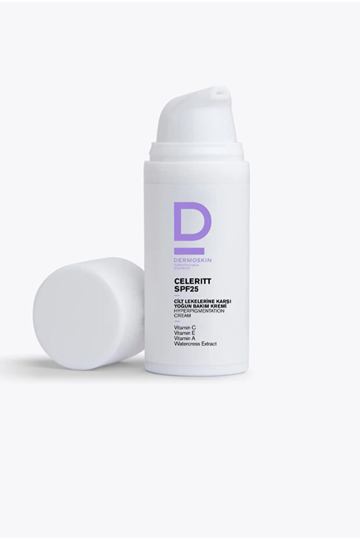 Koyu Renkli Lekelerin Renginin Beyazlaşmasını Sağlayan Celeritt SPF 25 Krem 30 ml.