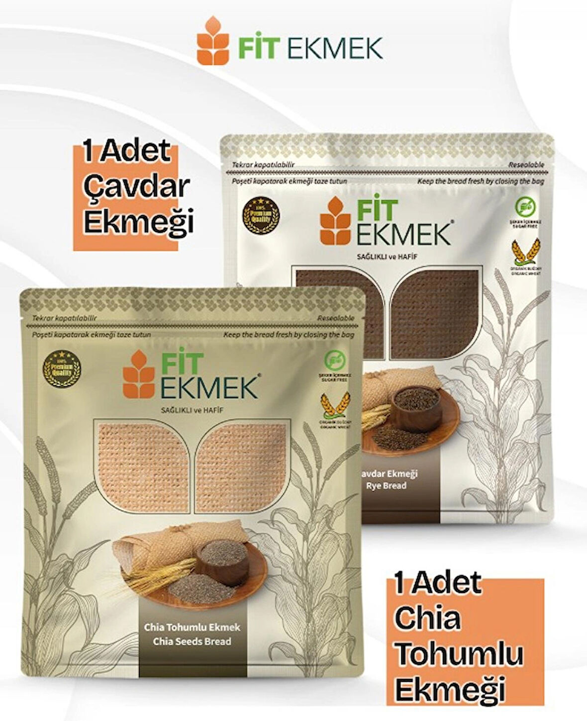 Çavdar Lavaş Ekmeği 300gr ve Chia Tohumlu Lavaş Ekmeği 300gr