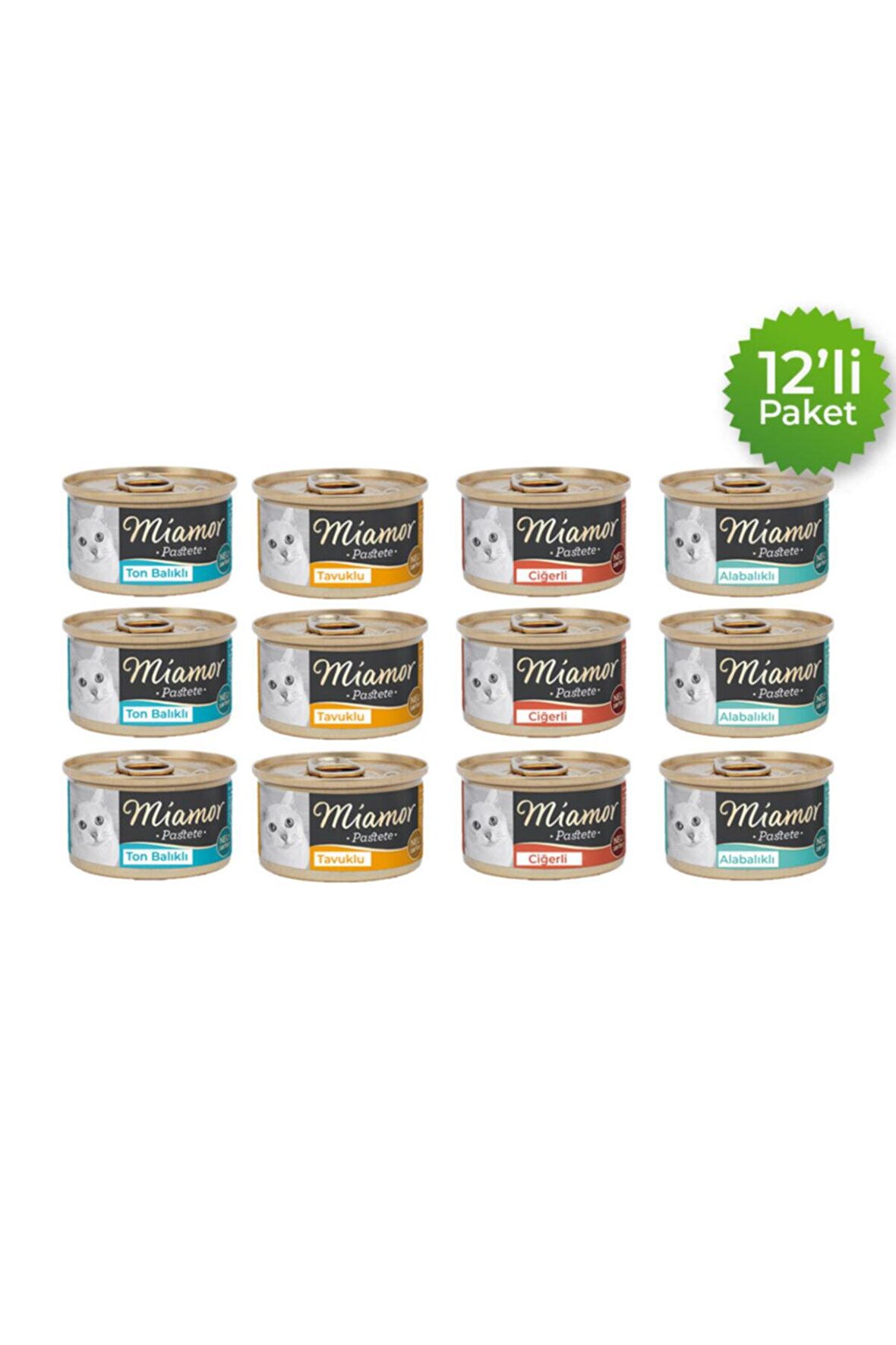 Pastete Ton Balıklı Tavuklu Ciğerli Alabalıklı Karışık 12 X 85gr