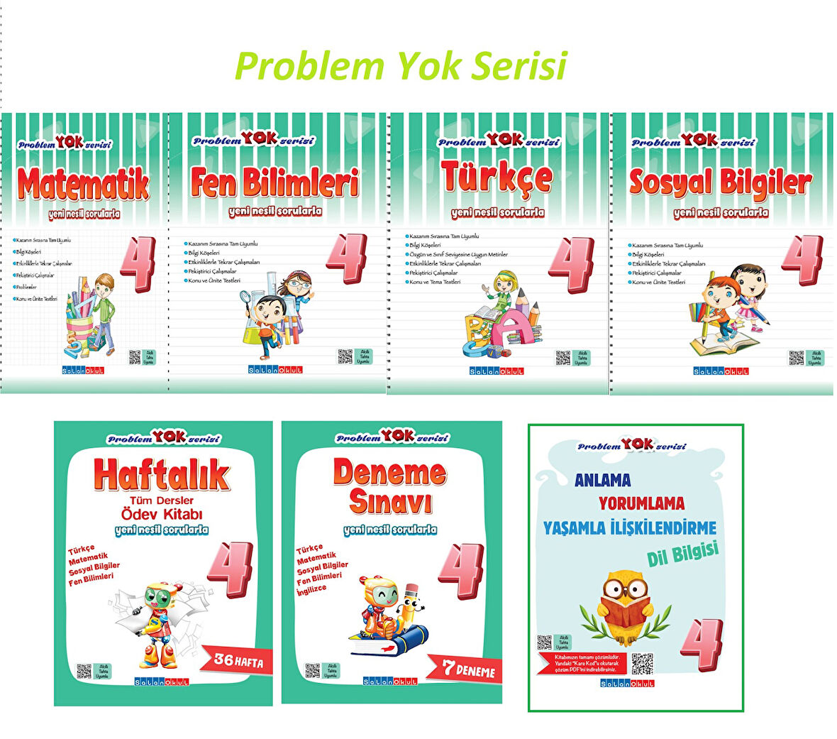 4. Sınıf Salan Problem Yok Serisi Derslerimi Çok Seviyorum Eğitim Seti  (7 Kitap)