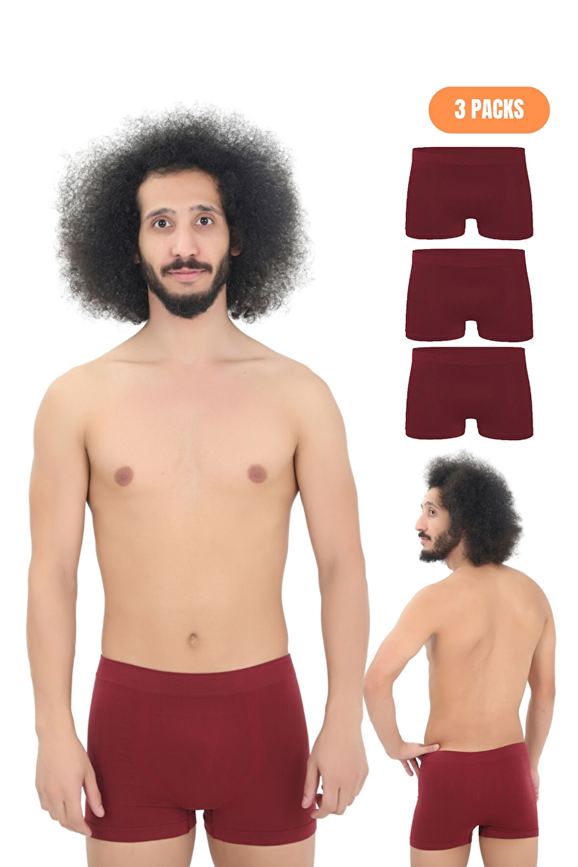 Erkek 3'lü Dikşsiz Mikro Fiber Boxer Seti – Rahat Bel Lastiği Likralı