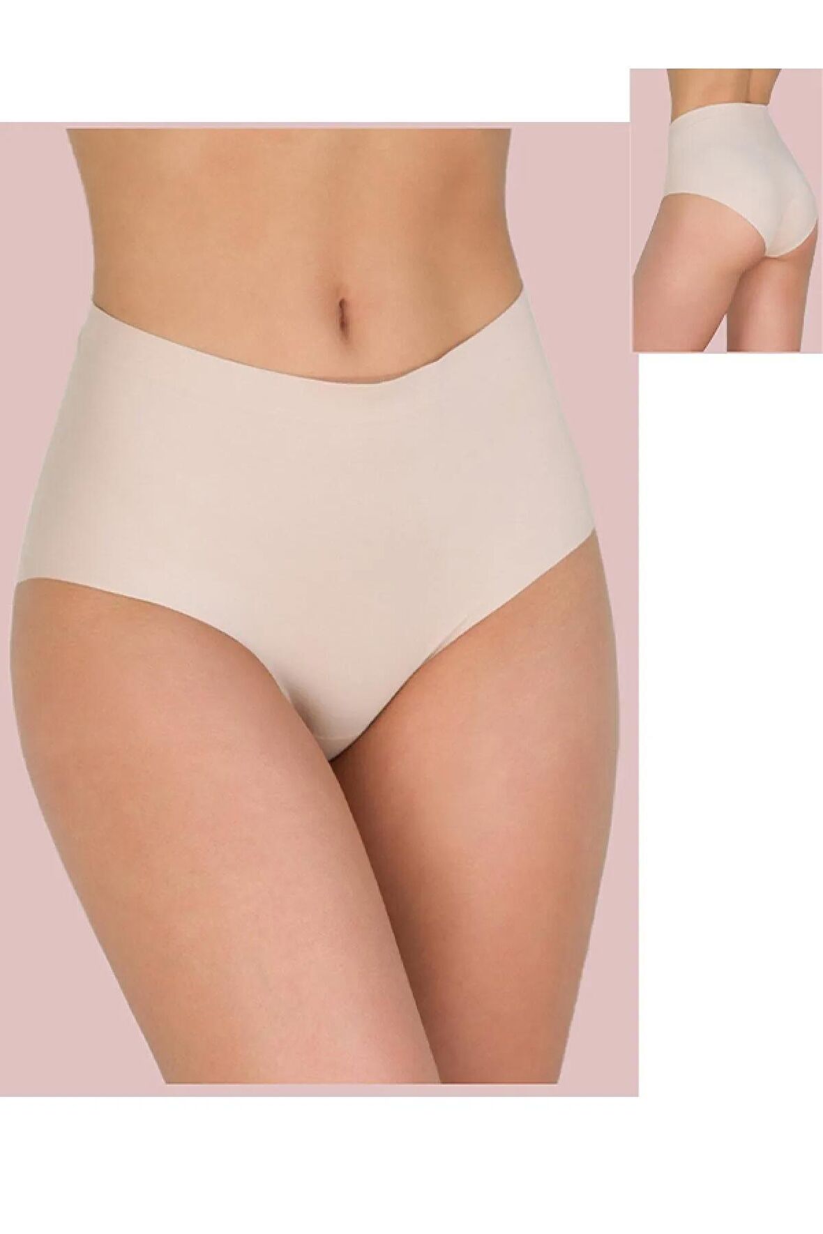 Yüksek Bel Lazer Kesim Bato Silikonlu Kaydırmaz Slip Lazer Külot Korse