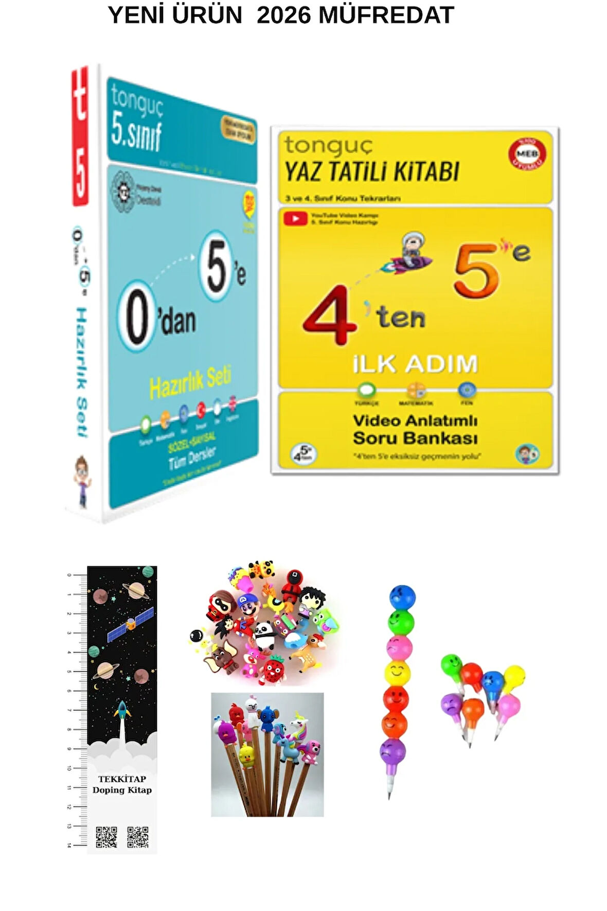 Tonguç 0'dan 5-4'ten 5'e Yaz Tatili Kitabı İlk Adım SETİ (3 KİTAP )(UZAY A.+EMOJİ K.+KALEM B.)2026