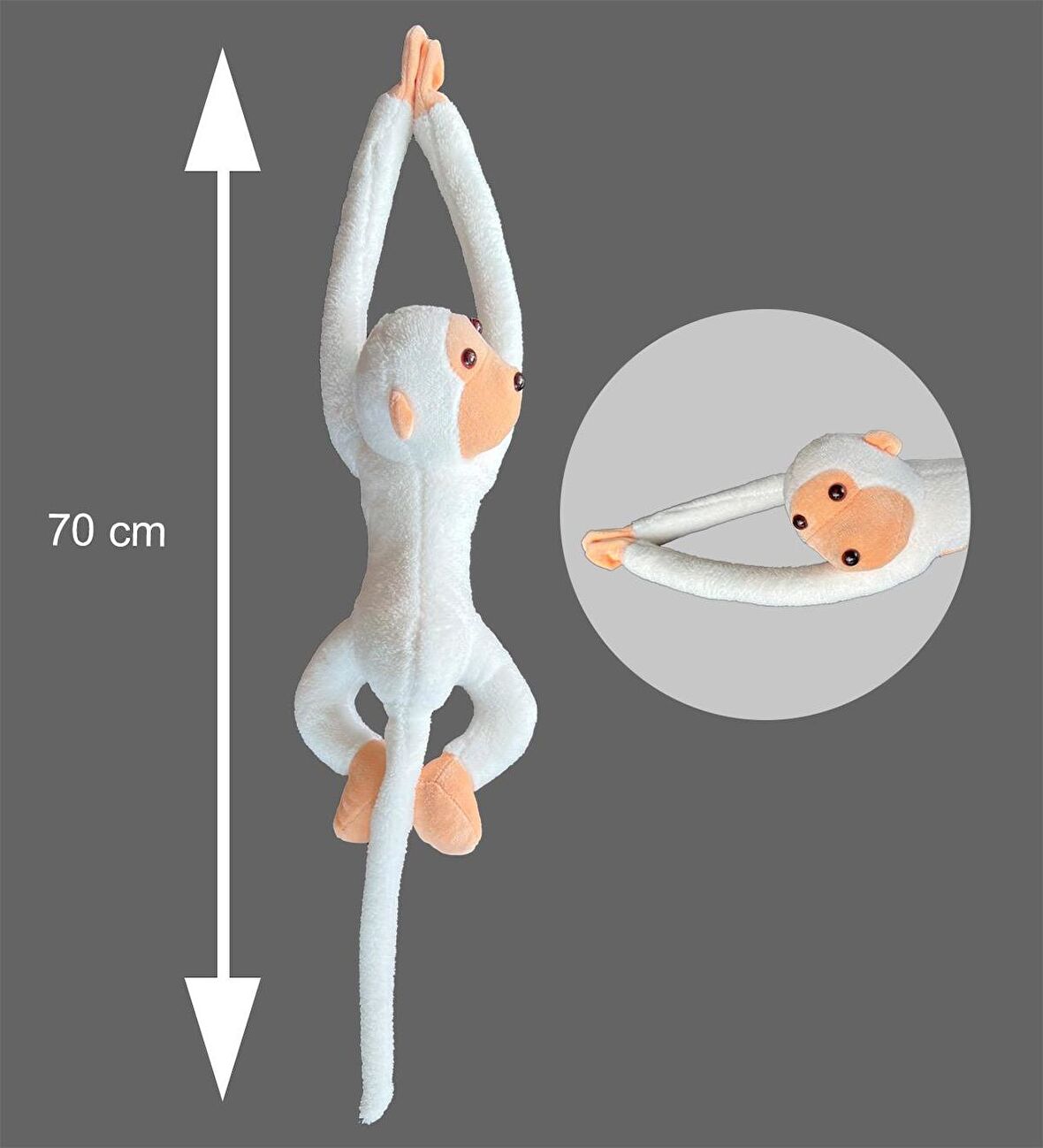 Sevimli Peluş Maymun Oyuncak , Elleri Yapışabilen  70 cm 